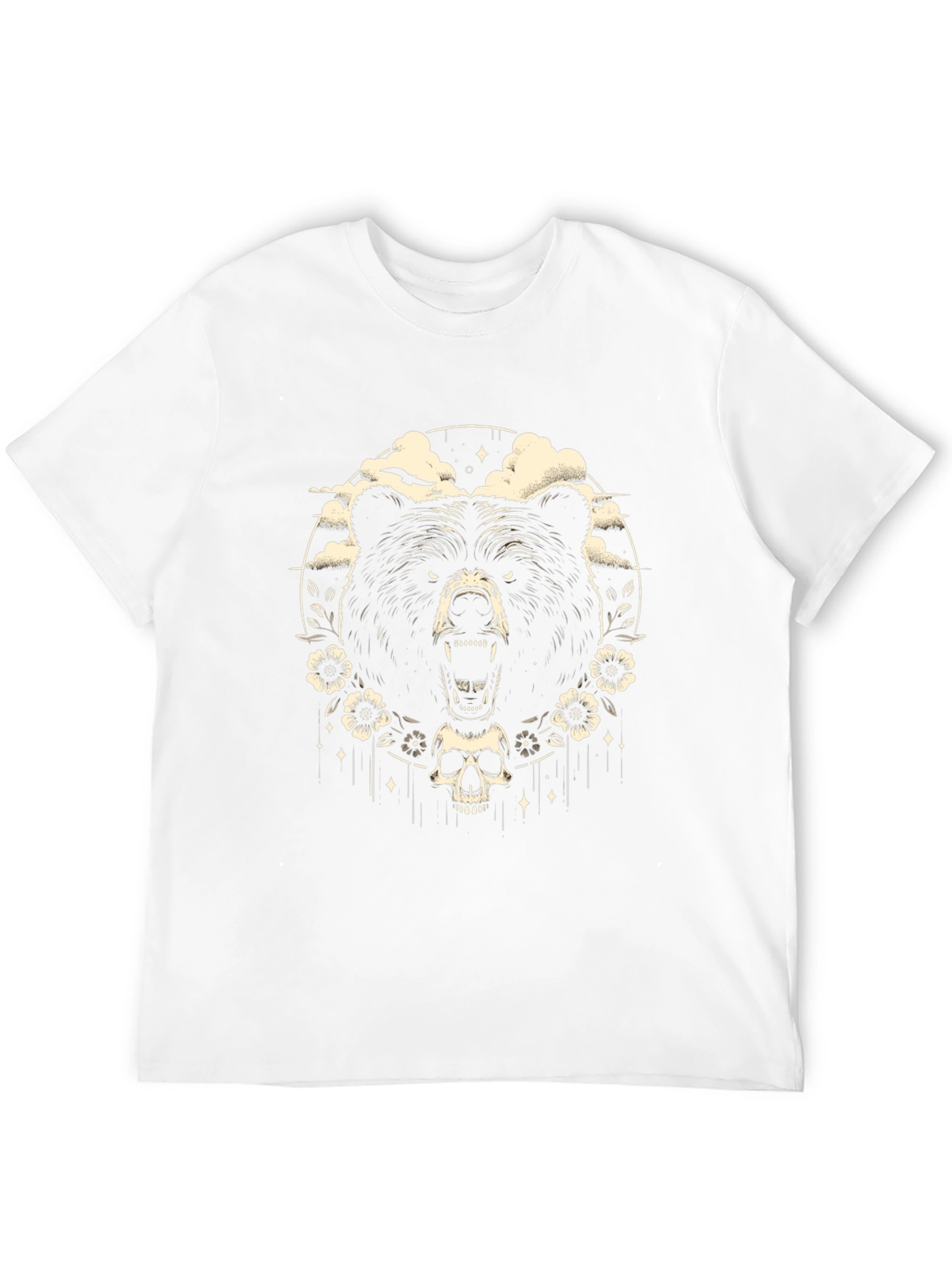 Bear & Skull Graphic Tee - Edgy Black T-Shirt