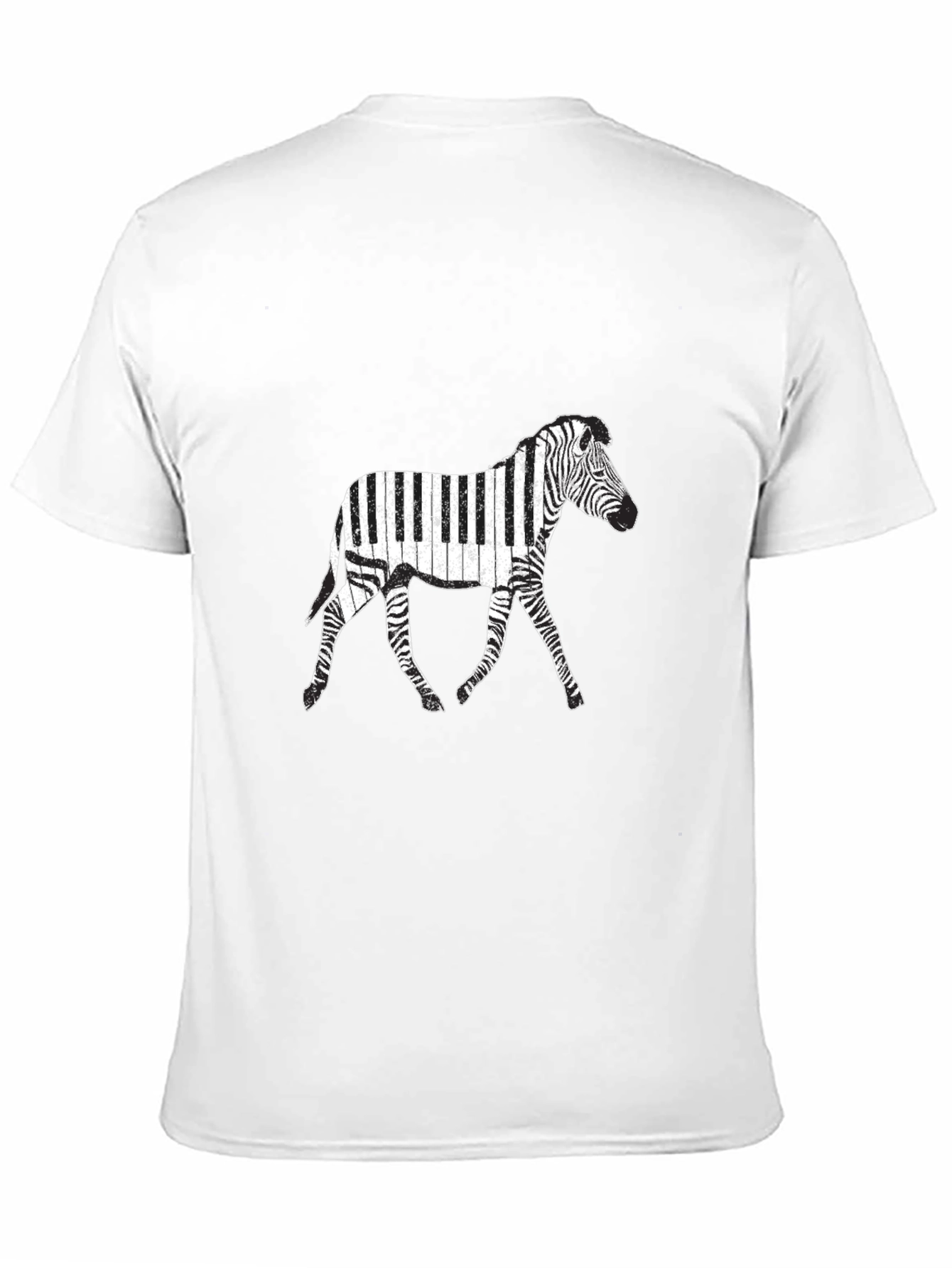 Zebra Piano T-Shirt - Black Graphic Tee