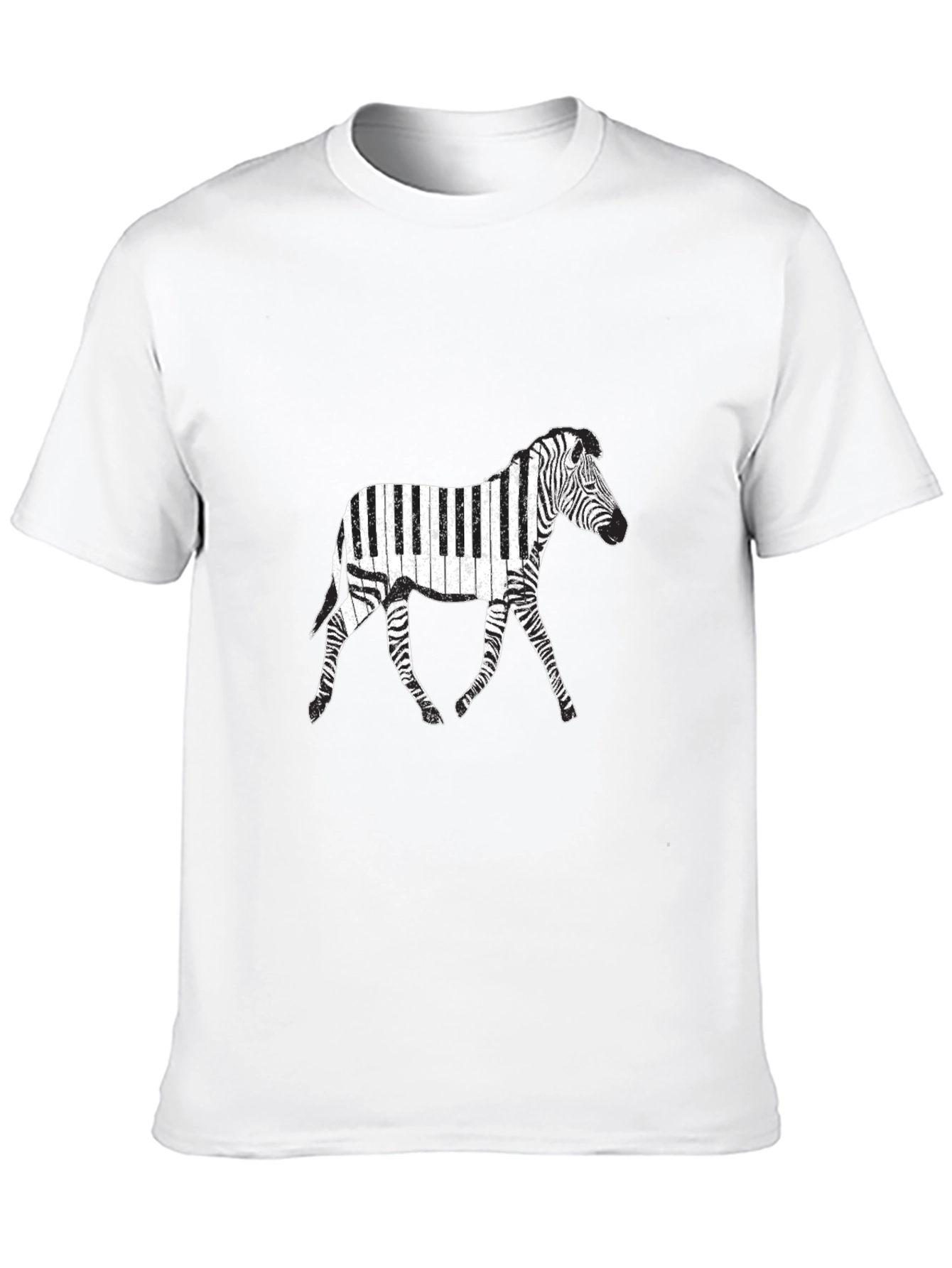 Zebra Piano T-Shirt - Black Graphic Tee