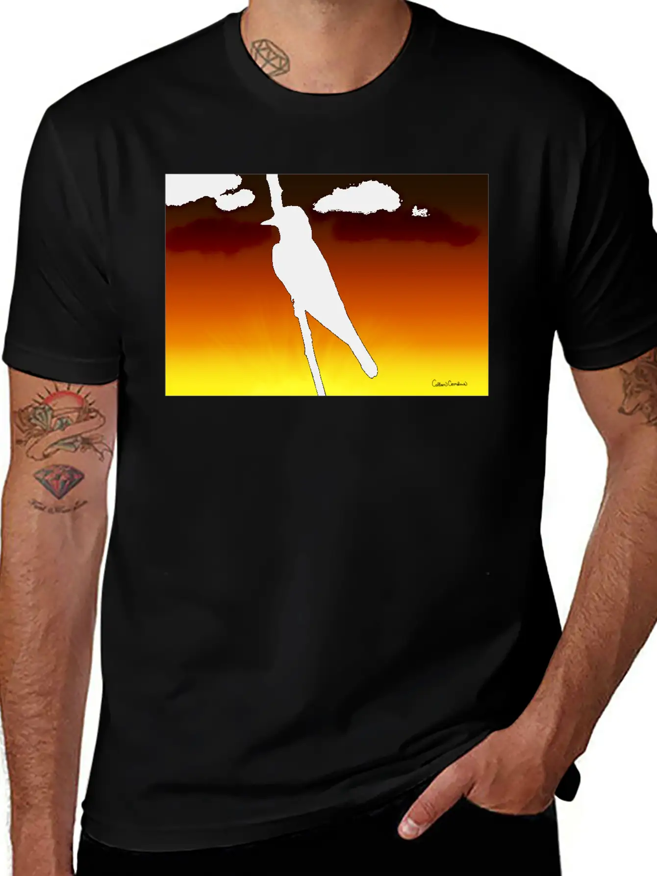 Mockingbird Silhouette Unisex Short Sleeve Soft Cotton T-Shirt – Casual Everyday Wear