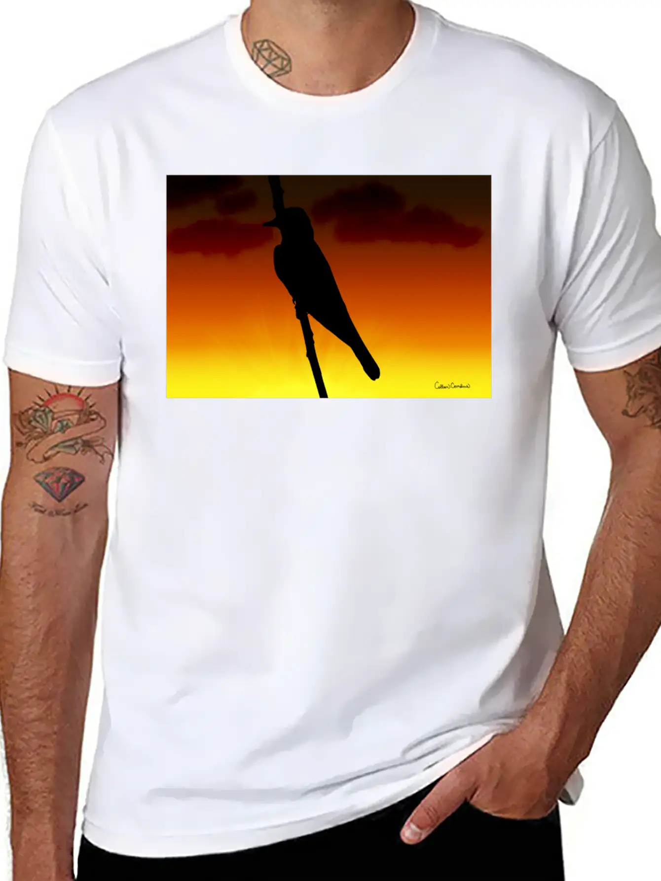 Mockingbird Silhouette Unisex Short Sleeve Soft Cotton T-Shirt – Casual Everyday Wear