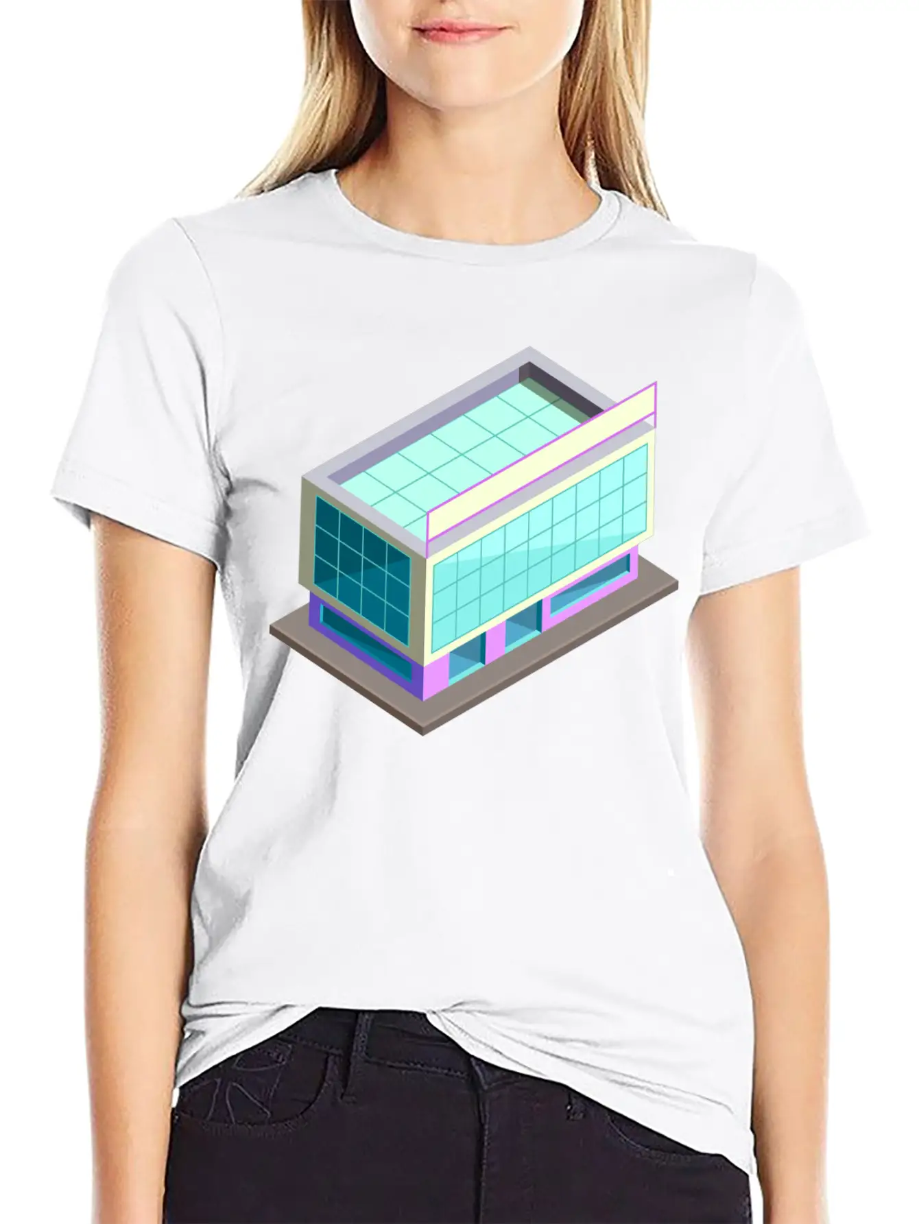 Modern Building Cartoon 06 Stylish Everyday T-Shirt – Unisex Basic Cotton Tee