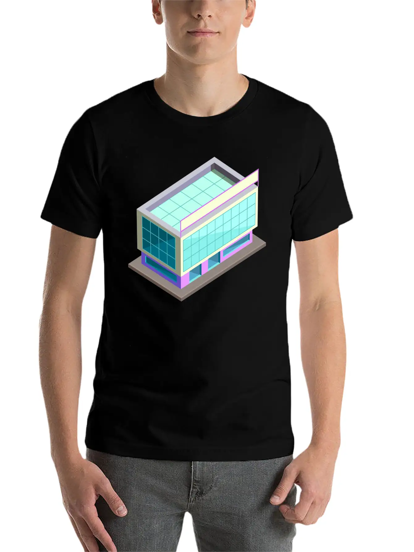 Modern Building Cartoon 06 Stylish Everyday T-Shirt – Unisex Basic Cotton Tee