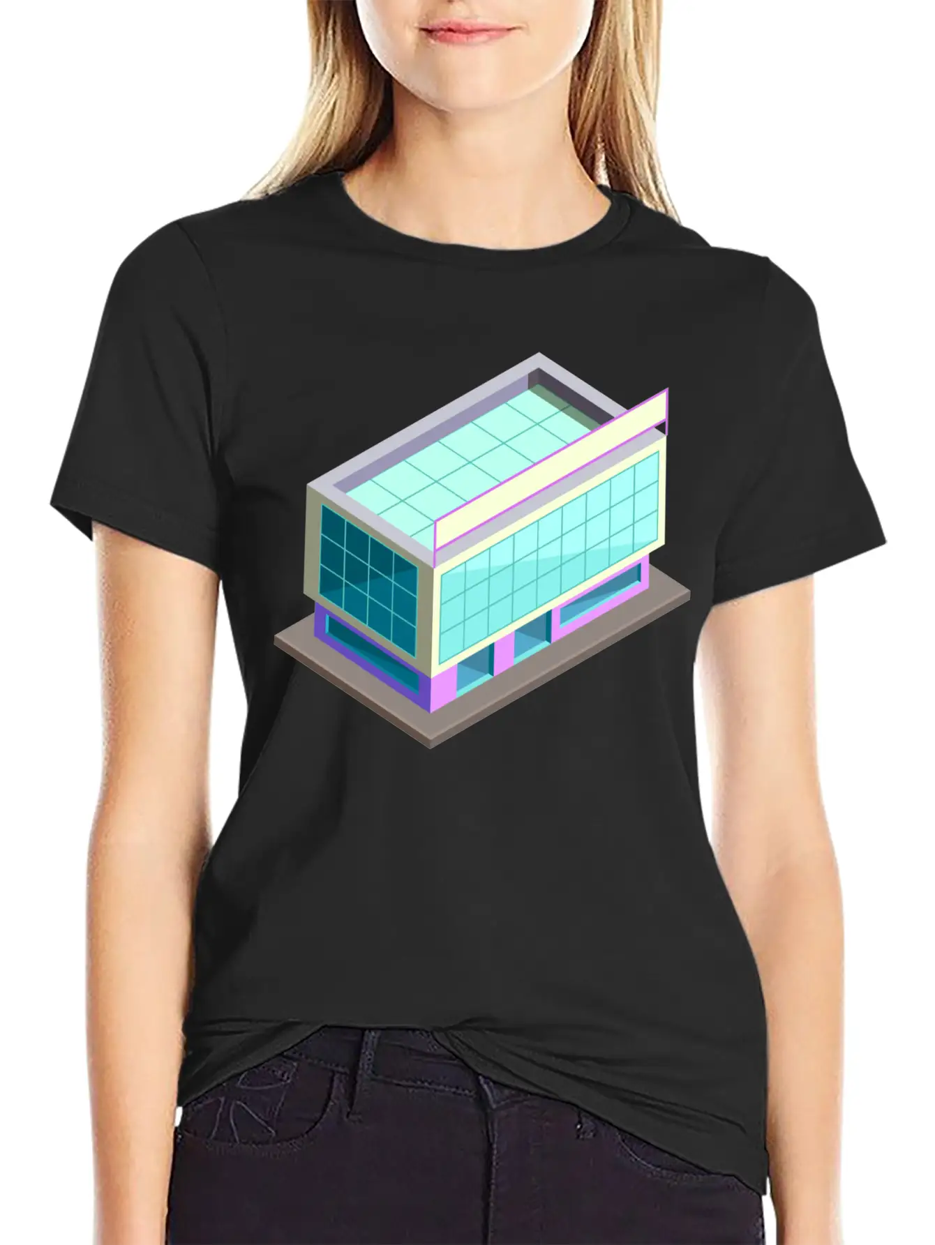 Modern Building Cartoon 06 Stylish Everyday T-Shirt – Unisex Basic Cotton Tee