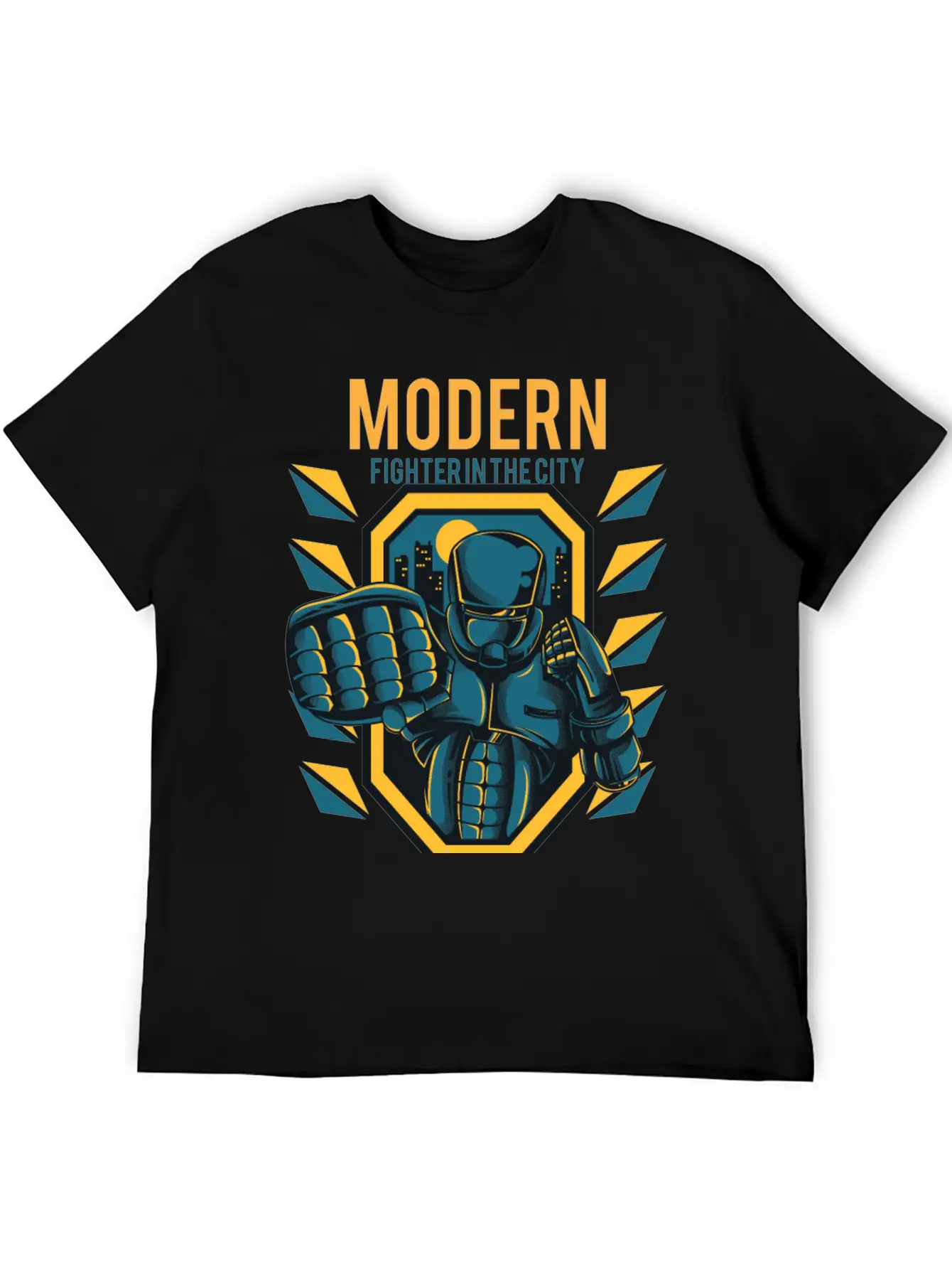 Modern Fighter In The City. Fast And Sure Stylish Everyday T-Shirt – Unisex Basic Cotton Tee