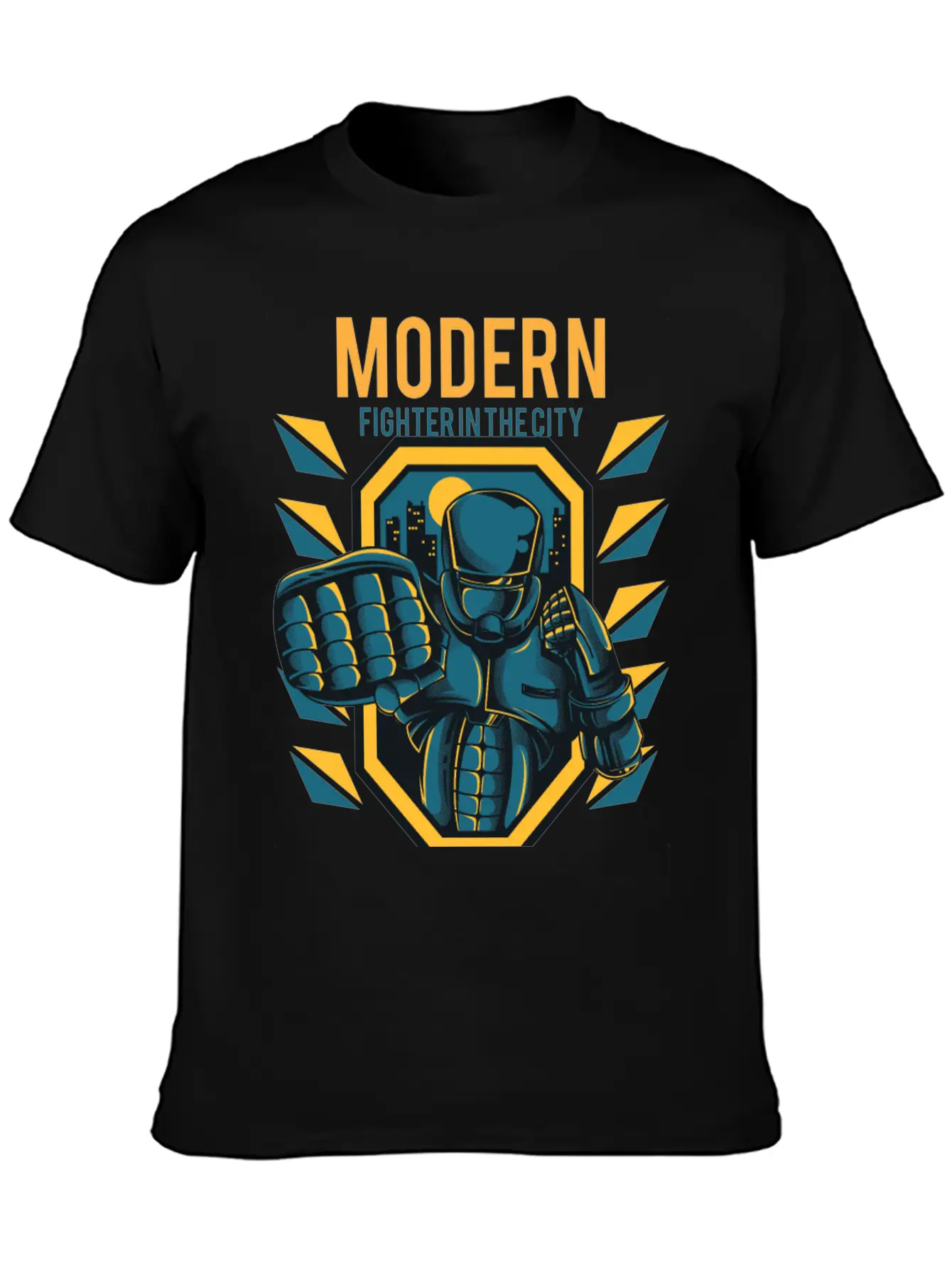 Modern Fighter In The City. Fast And Sure Stylish Everyday T-Shirt – Unisex Basic Cotton Tee