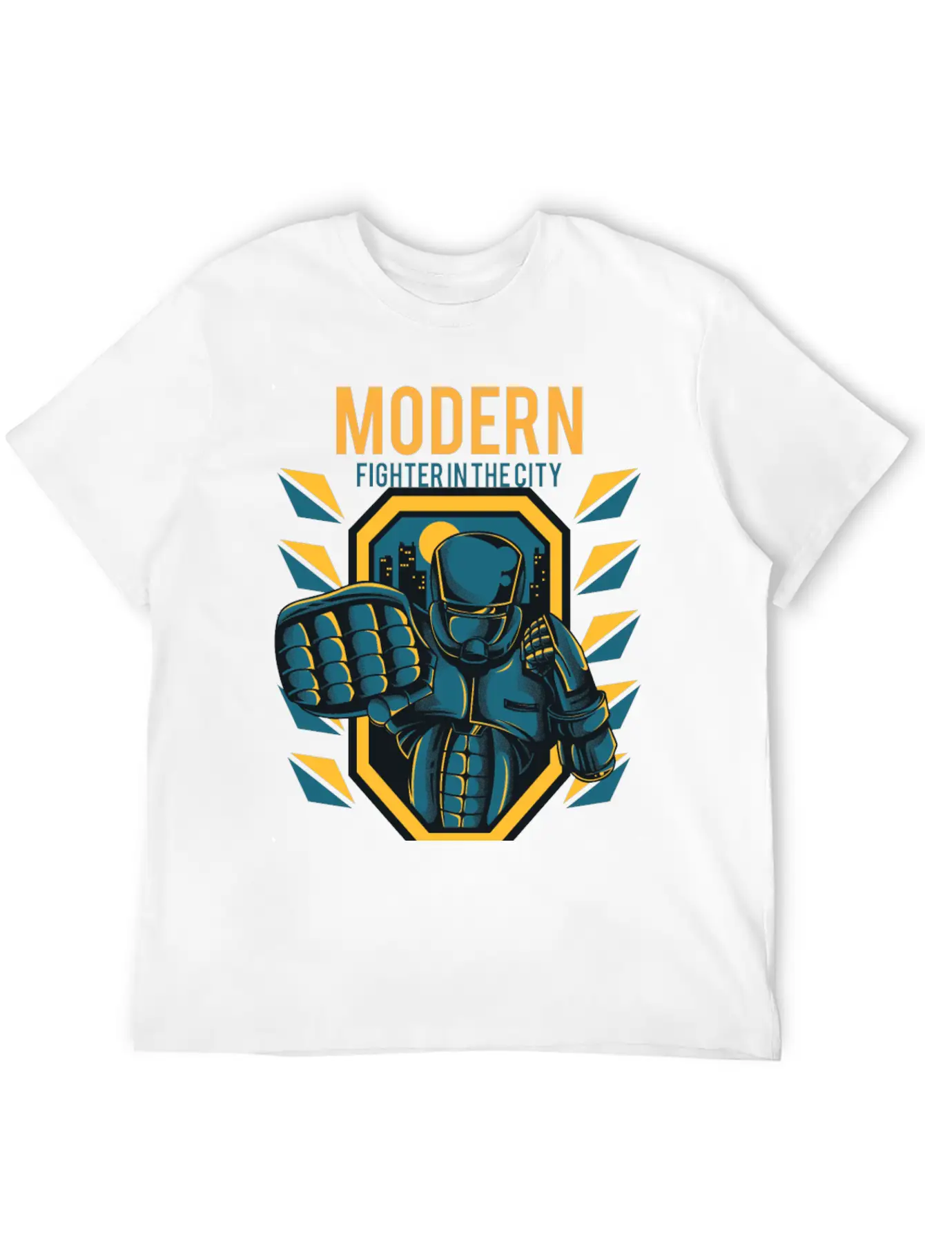 Modern Fighter In The City. Fast And Sure Stylish Everyday T-Shirt – Unisex Basic Cotton Tee