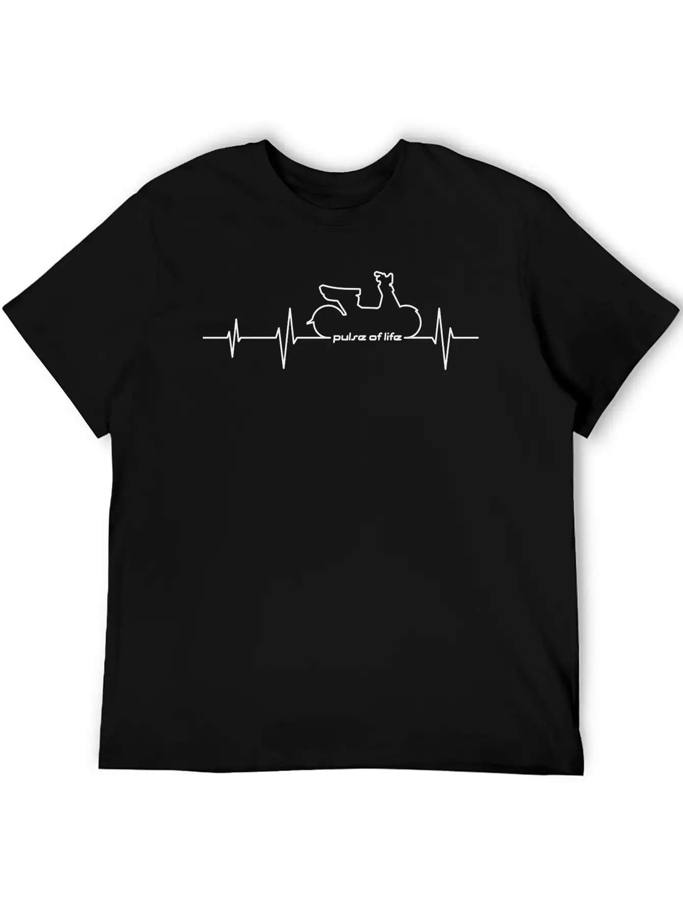 Modern Scooter ECG Pulse Of Life (variable Color) Stylish Everyday T-Shirt – Unisex Basic Cotton Tee
