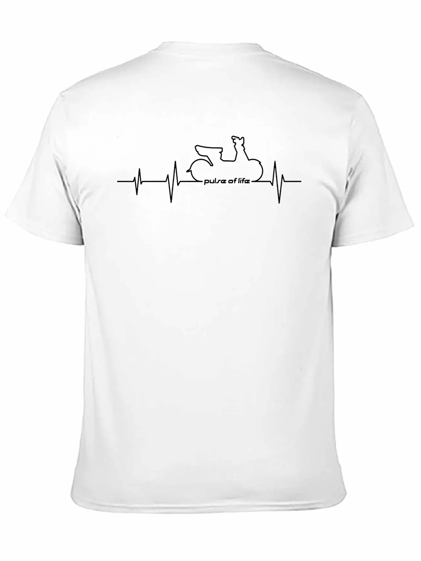 Modern Scooter ECG Pulse Of Life (variable Color) Stylish Everyday T-Shirt – Unisex Basic Cotton Tee