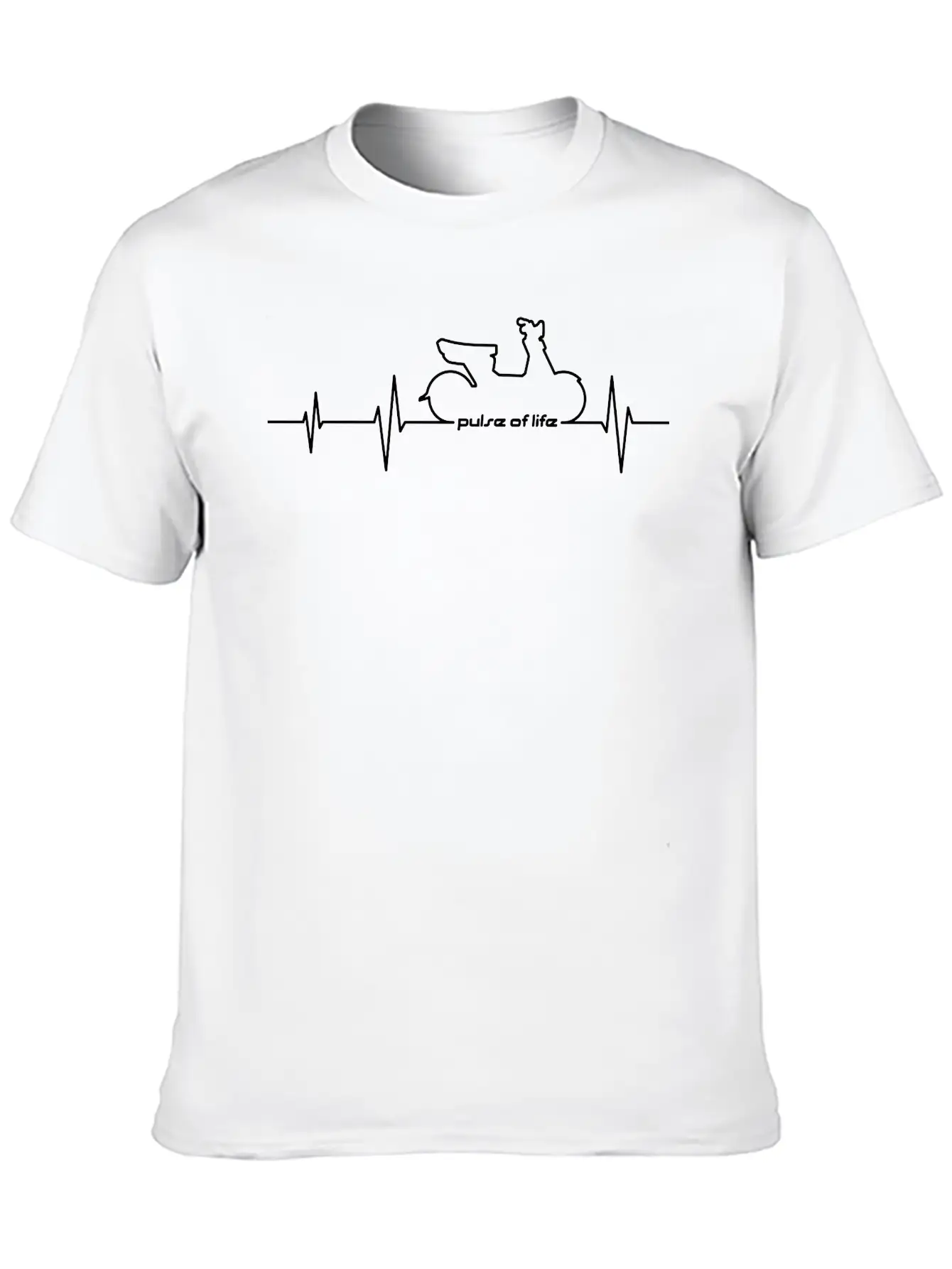 Modern Scooter ECG Pulse Of Life (variable Color) Stylish Everyday T-Shirt – Unisex Basic Cotton Tee