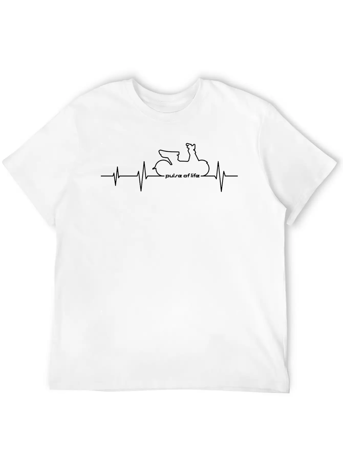 Modern Scooter ECG Pulse Of Life (variable Color) Stylish Everyday T-Shirt – Unisex Basic Cotton Tee