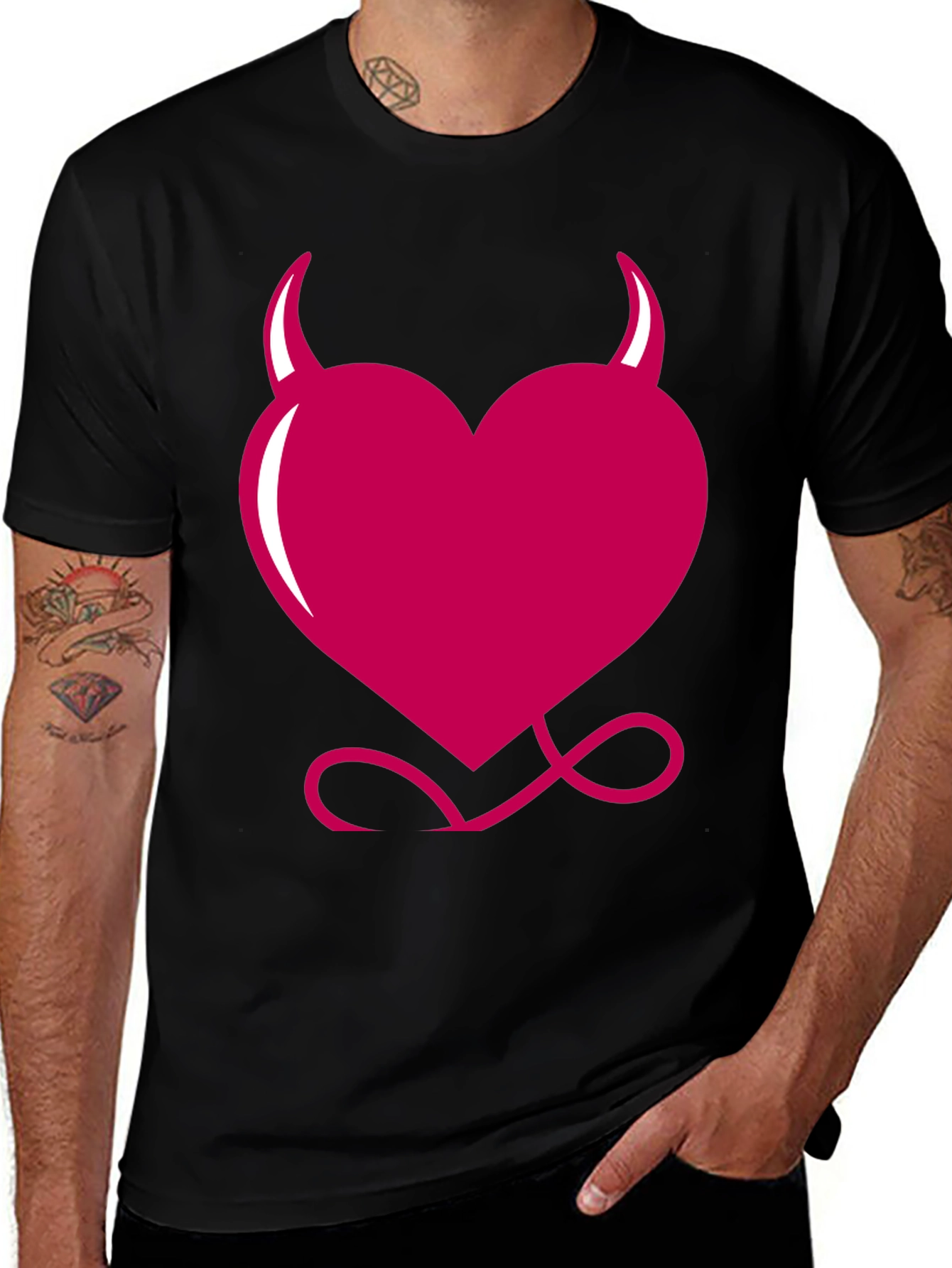 Devil Heart Graphic Tee - Black