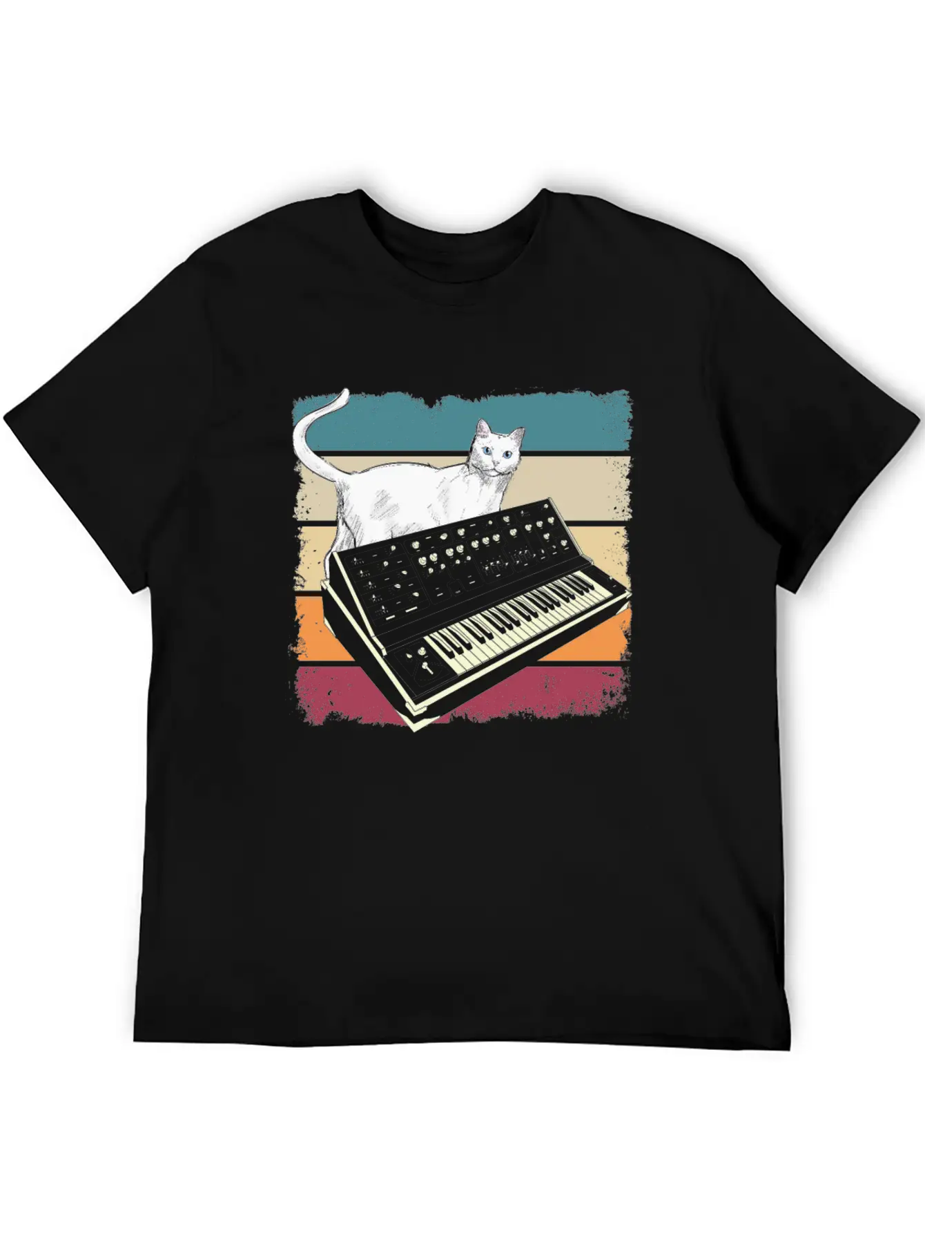 Modular Synthesizer Music Producer Cat Lover Timeless Short Sleeve Tee – Comfy And Minimalist Design