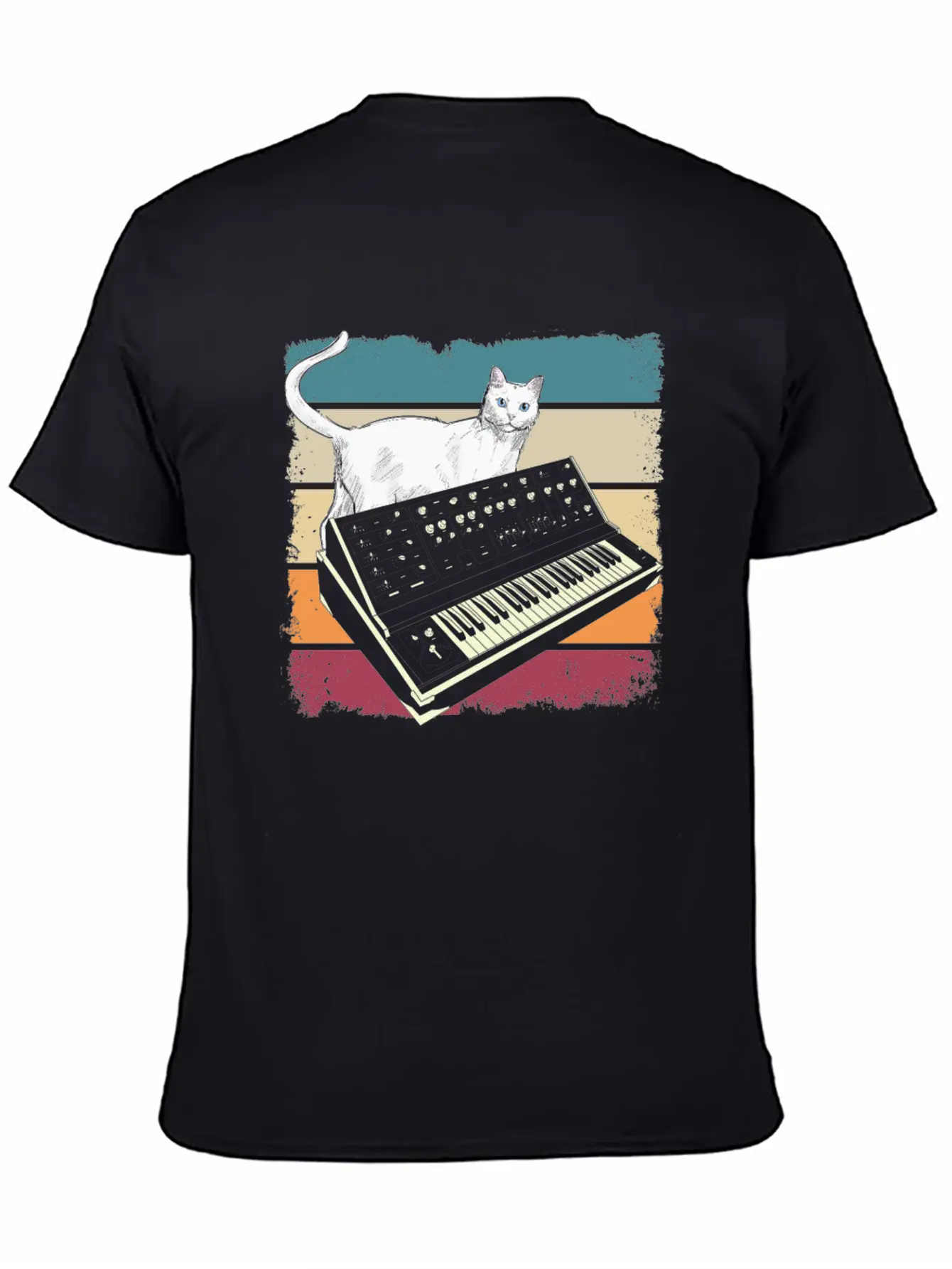 Modular Synthesizer Music Producer Cat Lover Timeless Short Sleeve Tee – Comfy And Minimalist Design