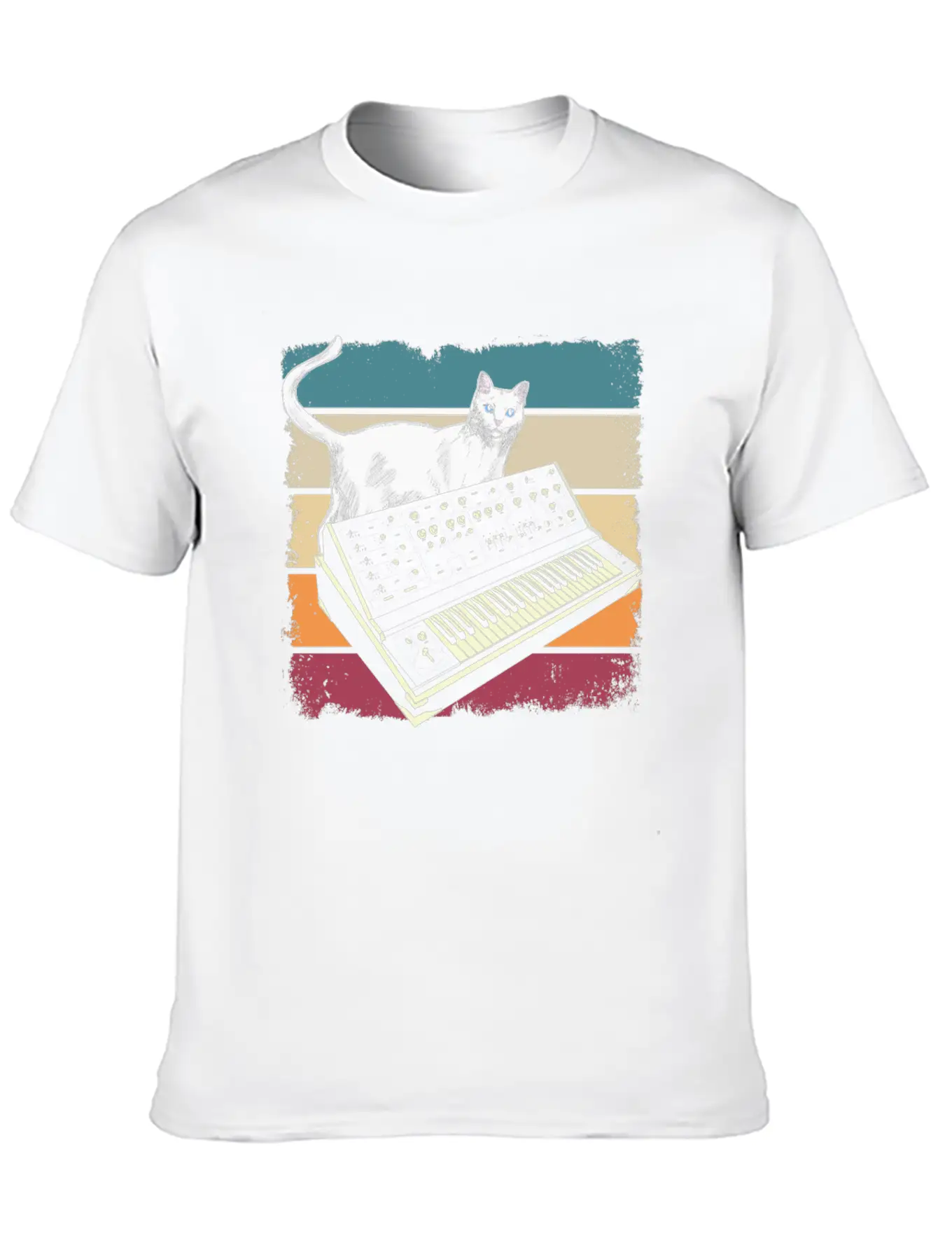 Modular Synthesizer Music Producer Cat Lover Timeless Short Sleeve Tee – Comfy And Minimalist Design