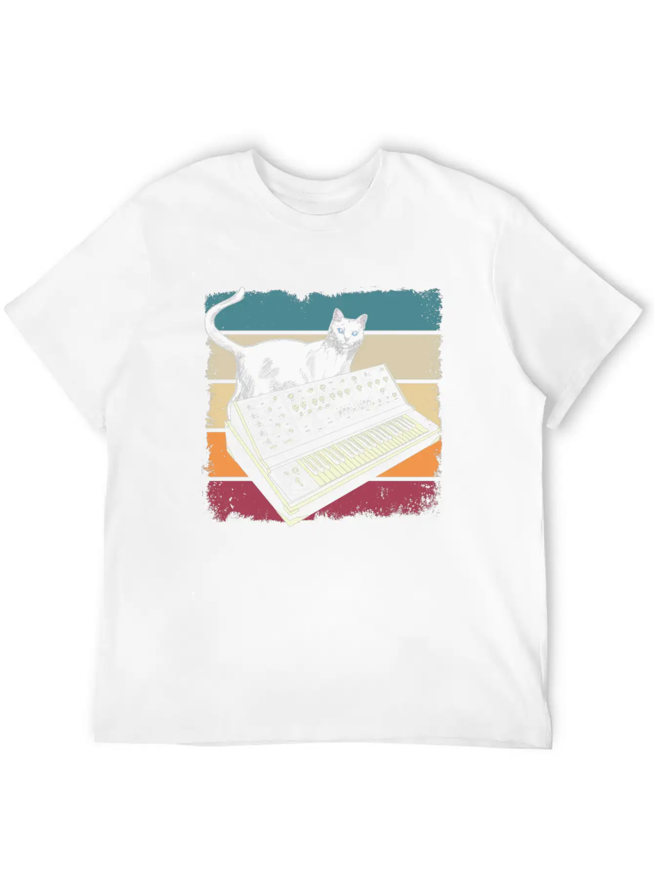 Modular Synthesizer Music Producer Cat Lover Timeless Short Sleeve Tee – Comfy And Minimalist Design