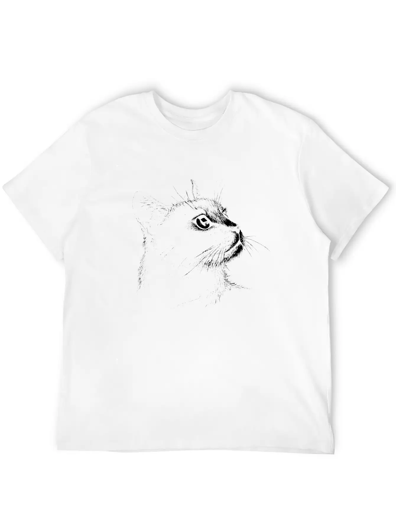 Moggie Portrait (white) Unisex Short Sleeve Soft Cotton T-Shirt – Casual Everyday Wear