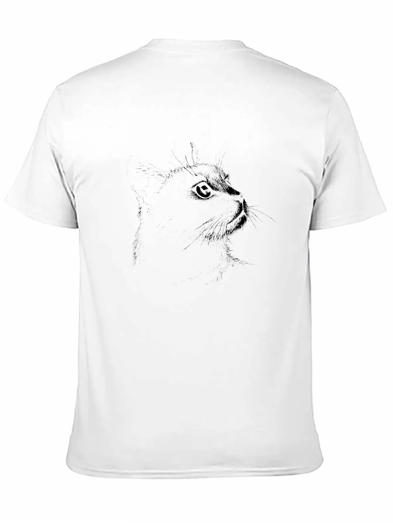 Moggie Portrait (white) Unisex Short Sleeve Soft Cotton T-Shirt – Casual Everyday Wear