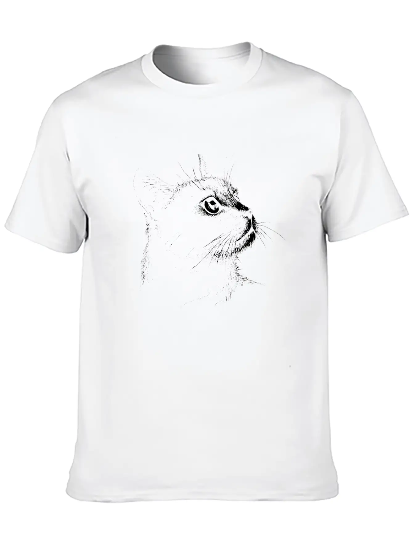 Moggie Portrait (white) Unisex Short Sleeve Soft Cotton T-Shirt – Casual Everyday Wear