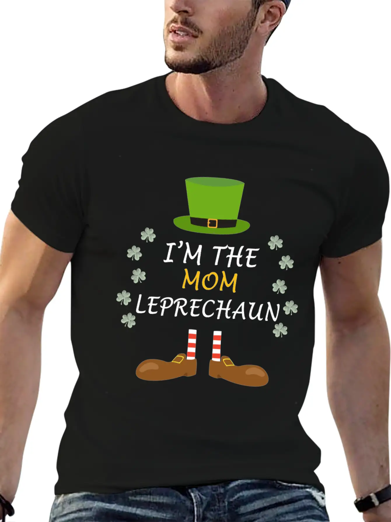Mom Leprechaun Mama St Patricks Day Ireland Outfit Basic Graphic T-Shirt – Daily Comfort In Soft Cotton