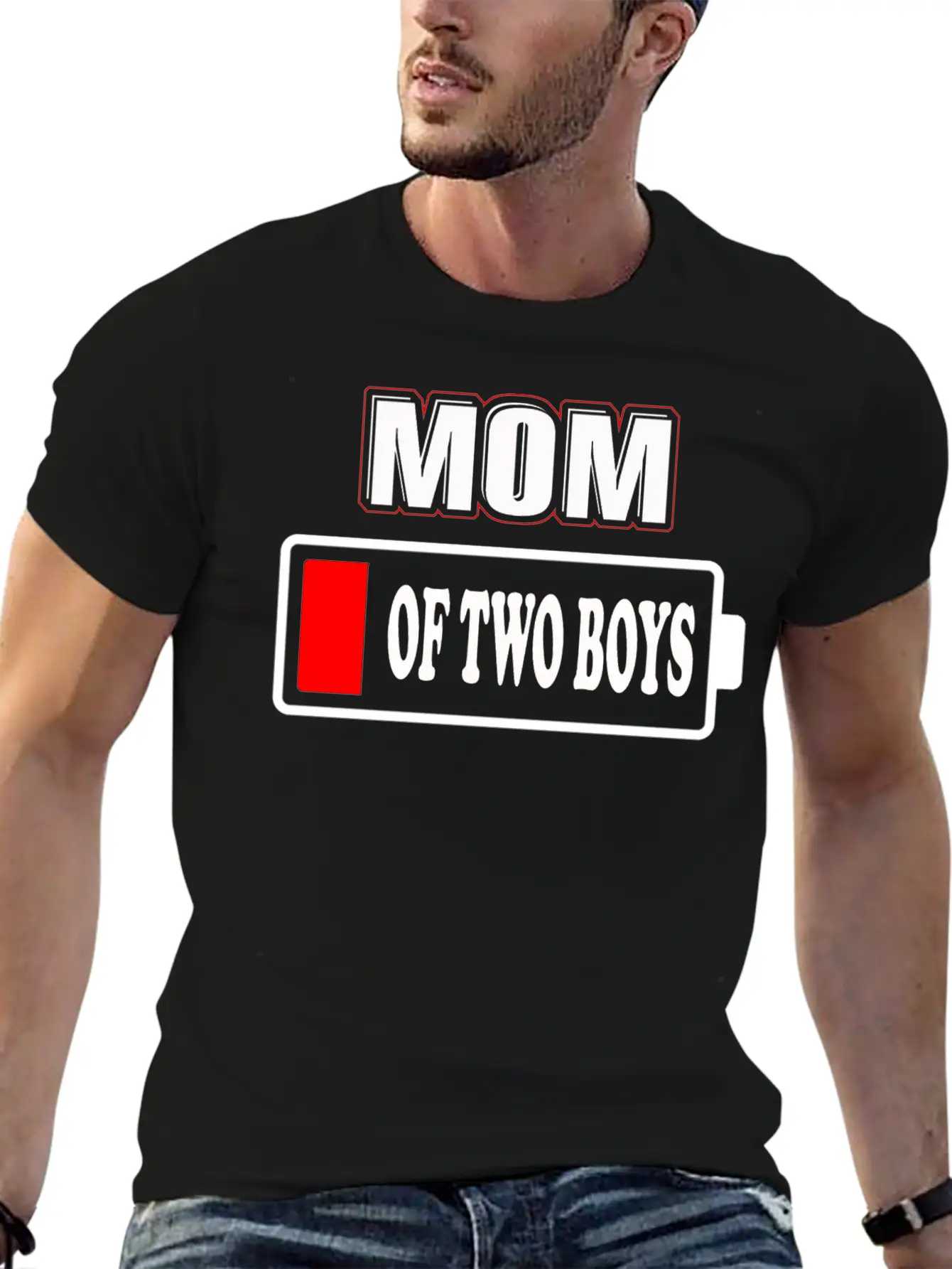 Mom Low Battery Energy Empty Matching Mommy Unisex Short Sleeve Soft Cotton T-Shirt – Casual Everyday Wear