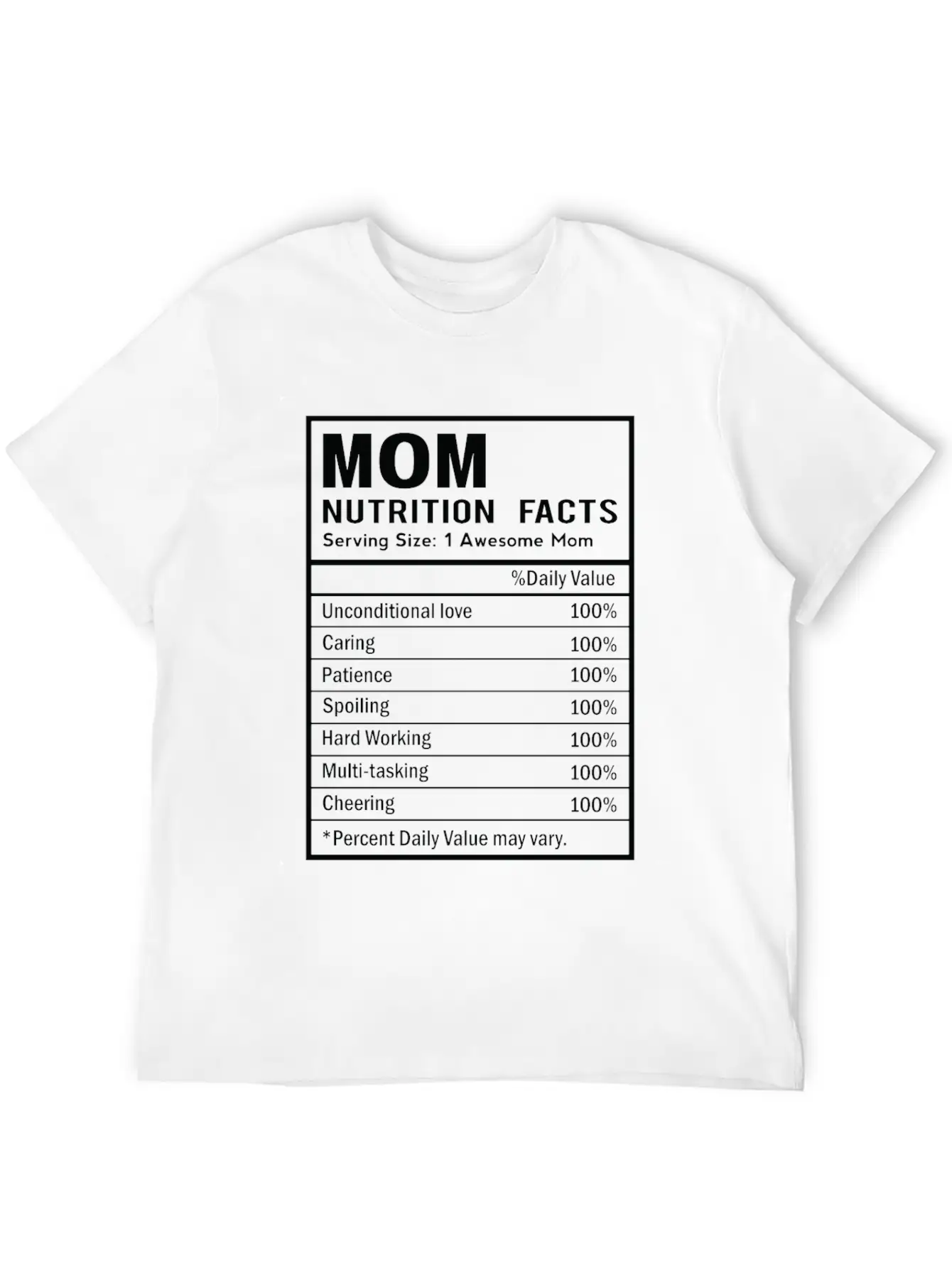 MOM Nutrition Facts Nutrition Facts Template Timeless Short Sleeve Tee – Comfy And Minimalist Design