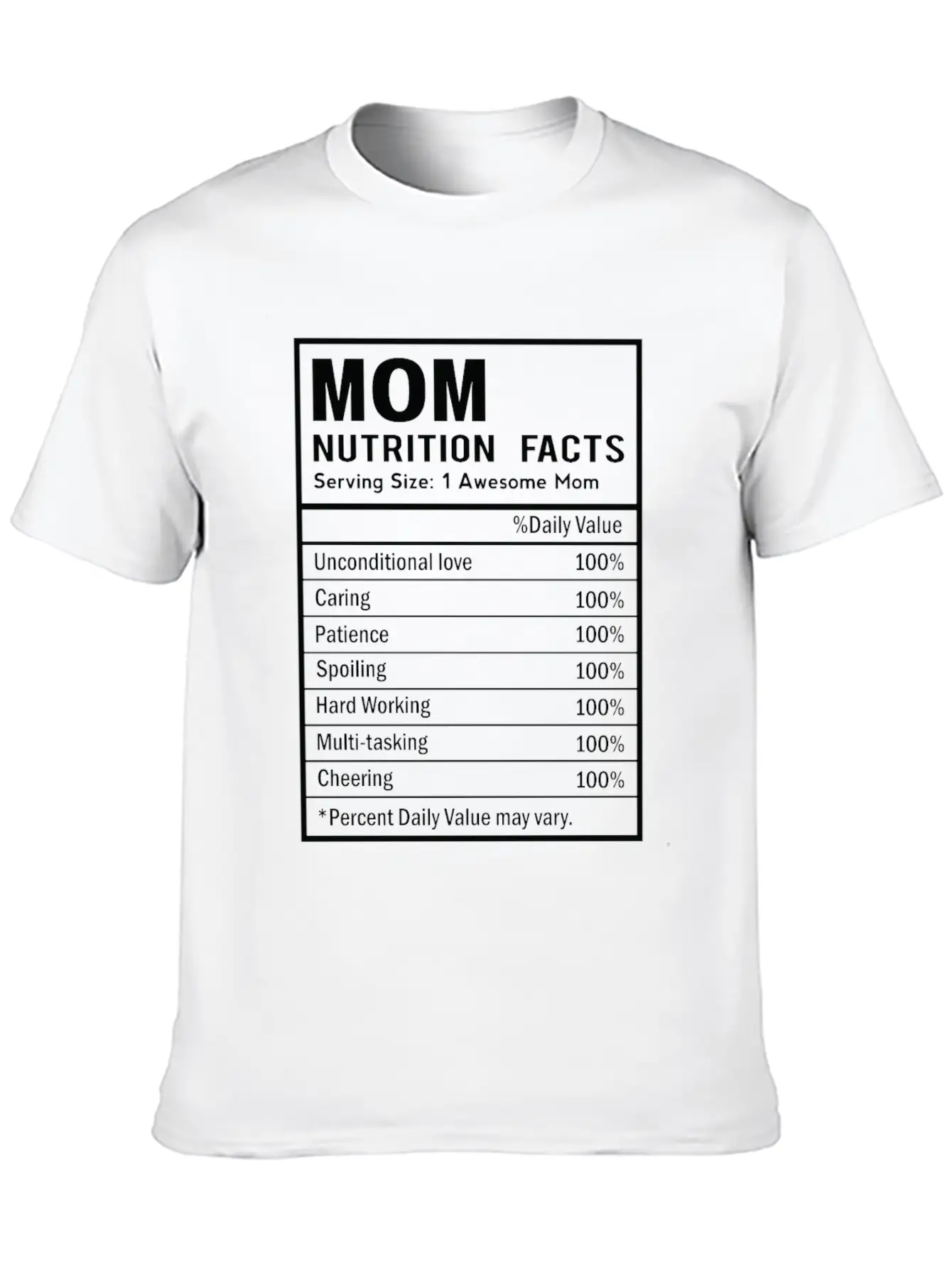 MOM Nutrition Facts Nutrition Facts Template Timeless Short Sleeve Tee – Comfy And Minimalist Design