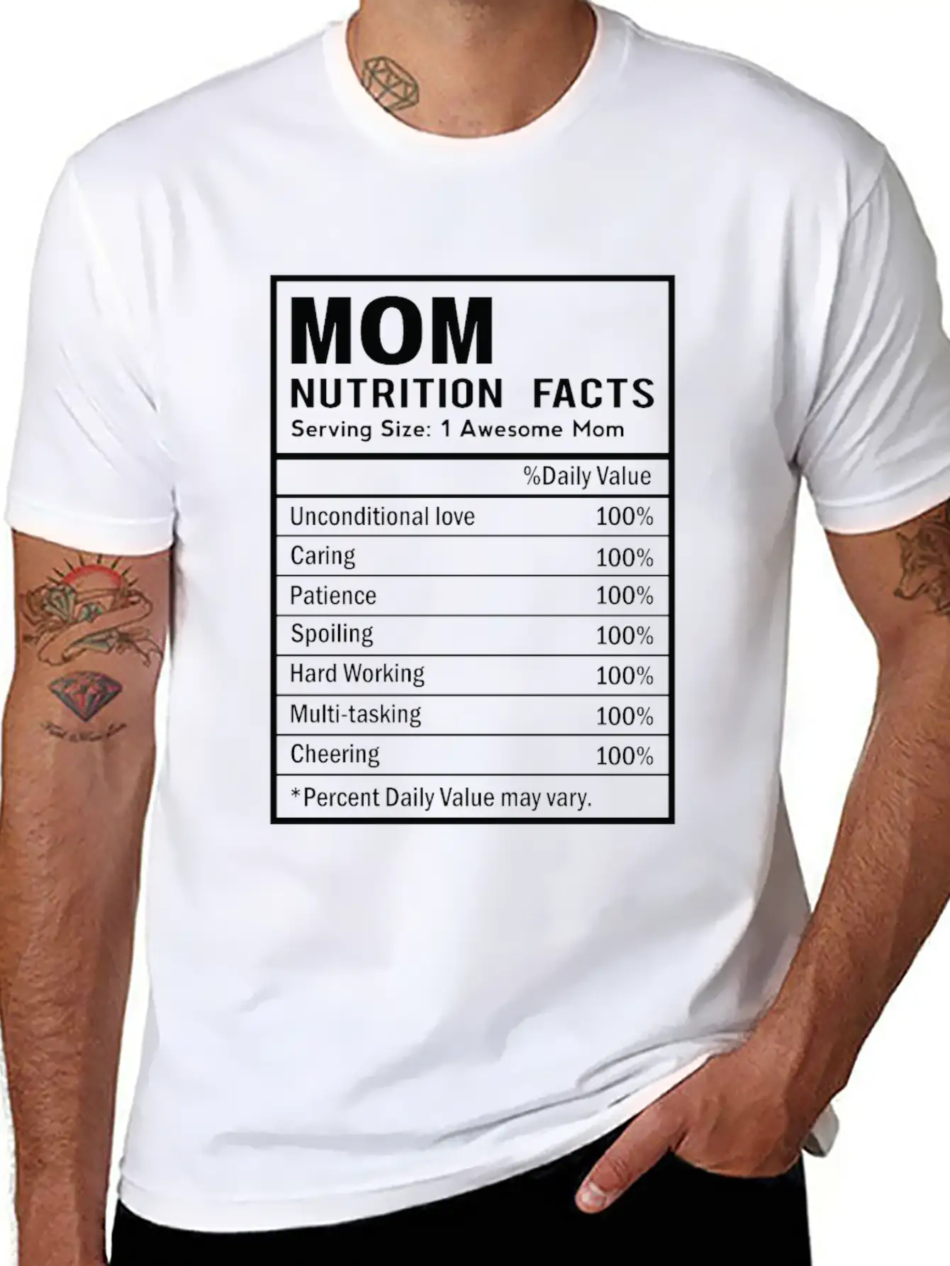 MOM Nutrition Facts Nutrition Facts Template Timeless Short Sleeve Tee – Comfy And Minimalist Design