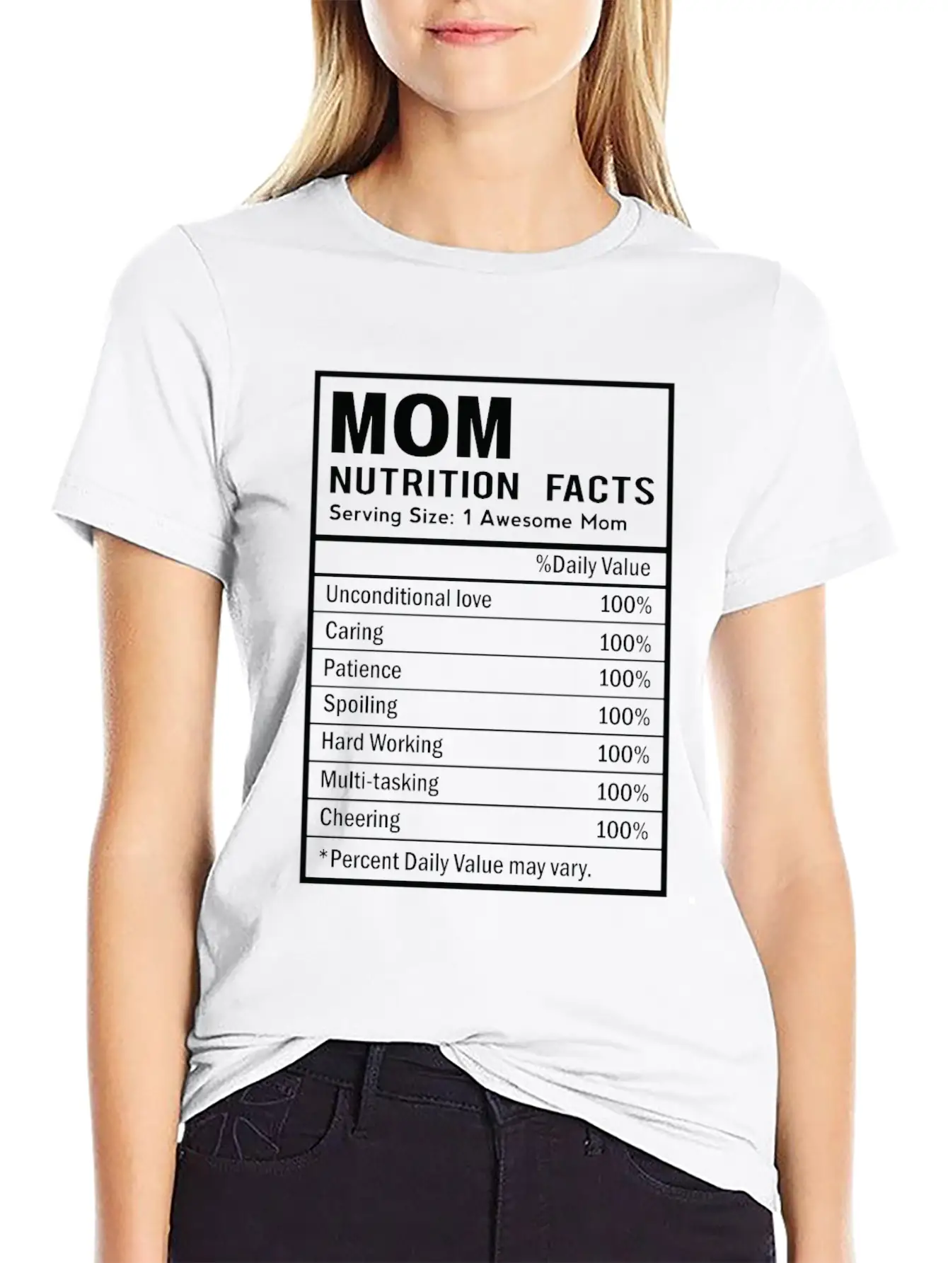 MOM Nutrition Facts Nutrition Facts Template Timeless Short Sleeve Tee – Comfy And Minimalist Design