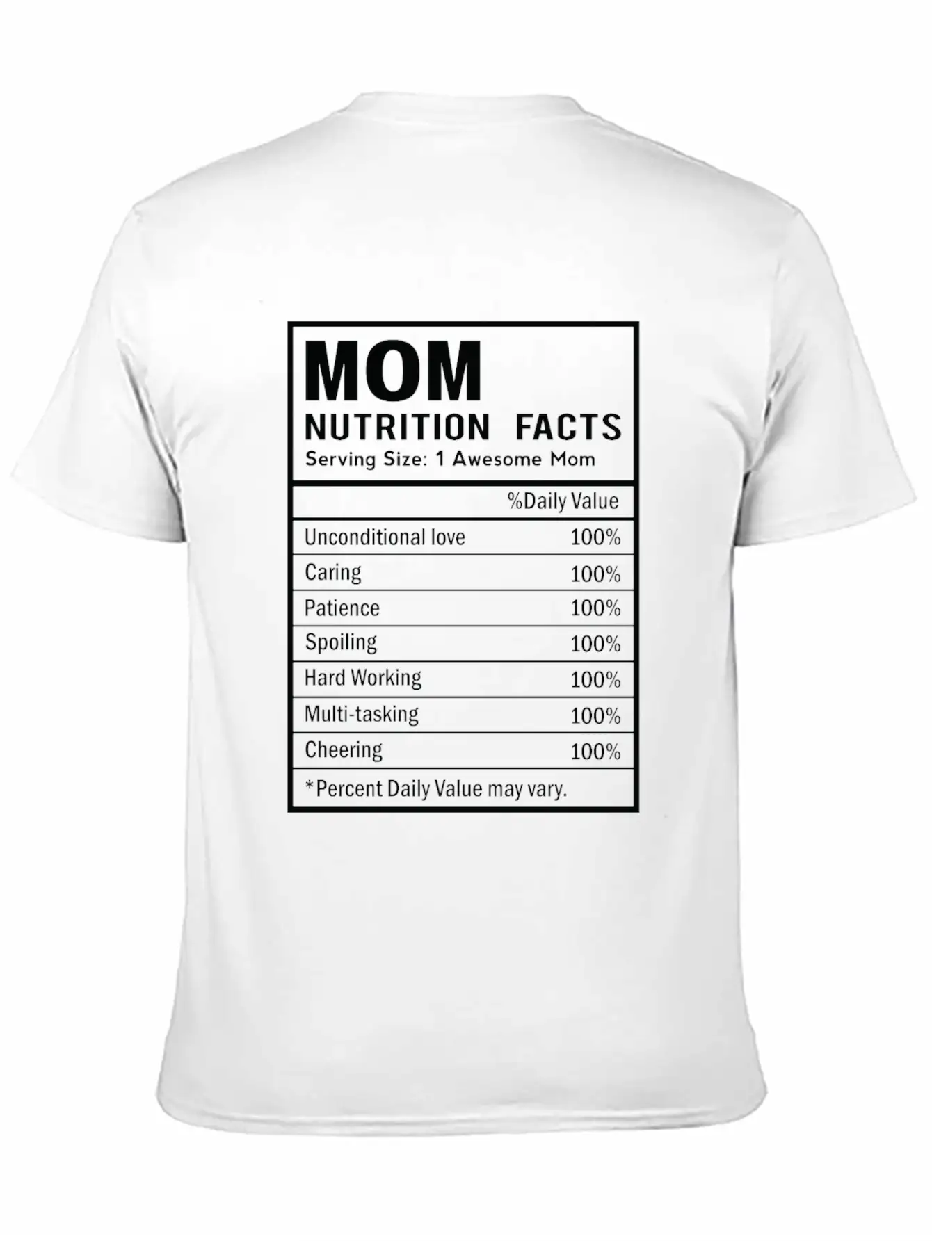 MOM Nutrition Facts Nutrition Facts Template Timeless Short Sleeve Tee – Comfy And Minimalist Design