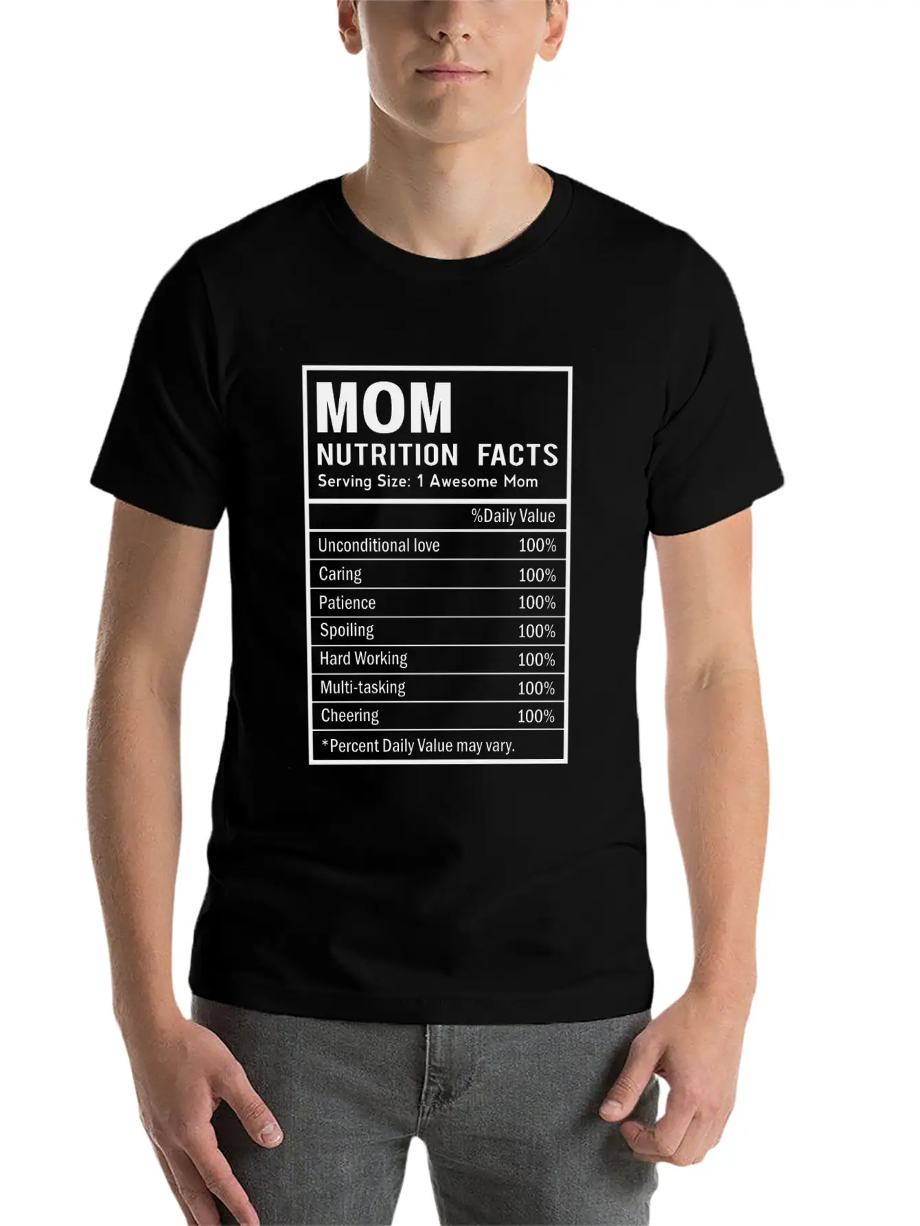 MOM Nutrition Facts Nutrition Facts Template Timeless Short Sleeve Tee – Comfy And Minimalist Design