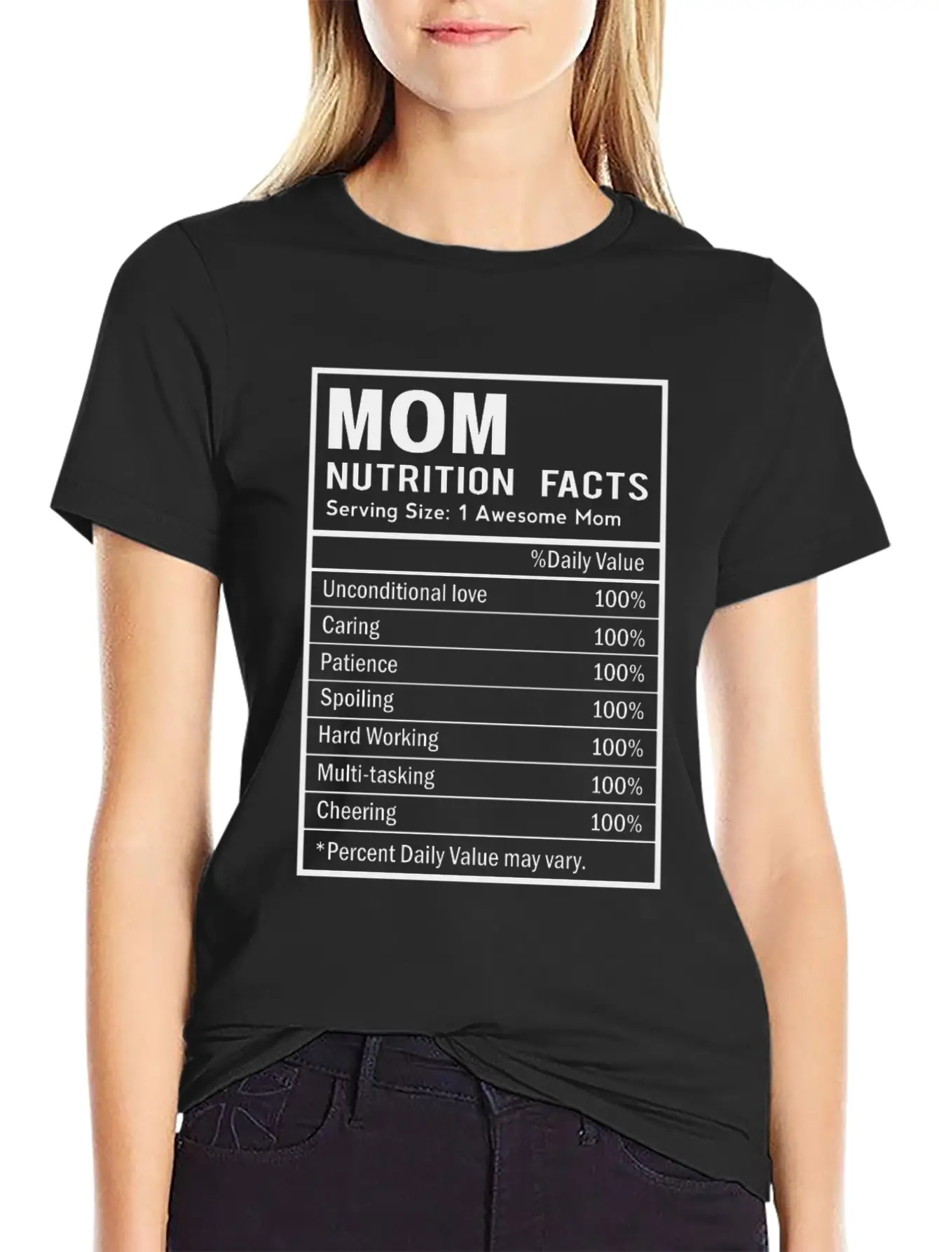 MOM Nutrition Facts Nutrition Facts Template Timeless Short Sleeve Tee – Comfy And Minimalist Design