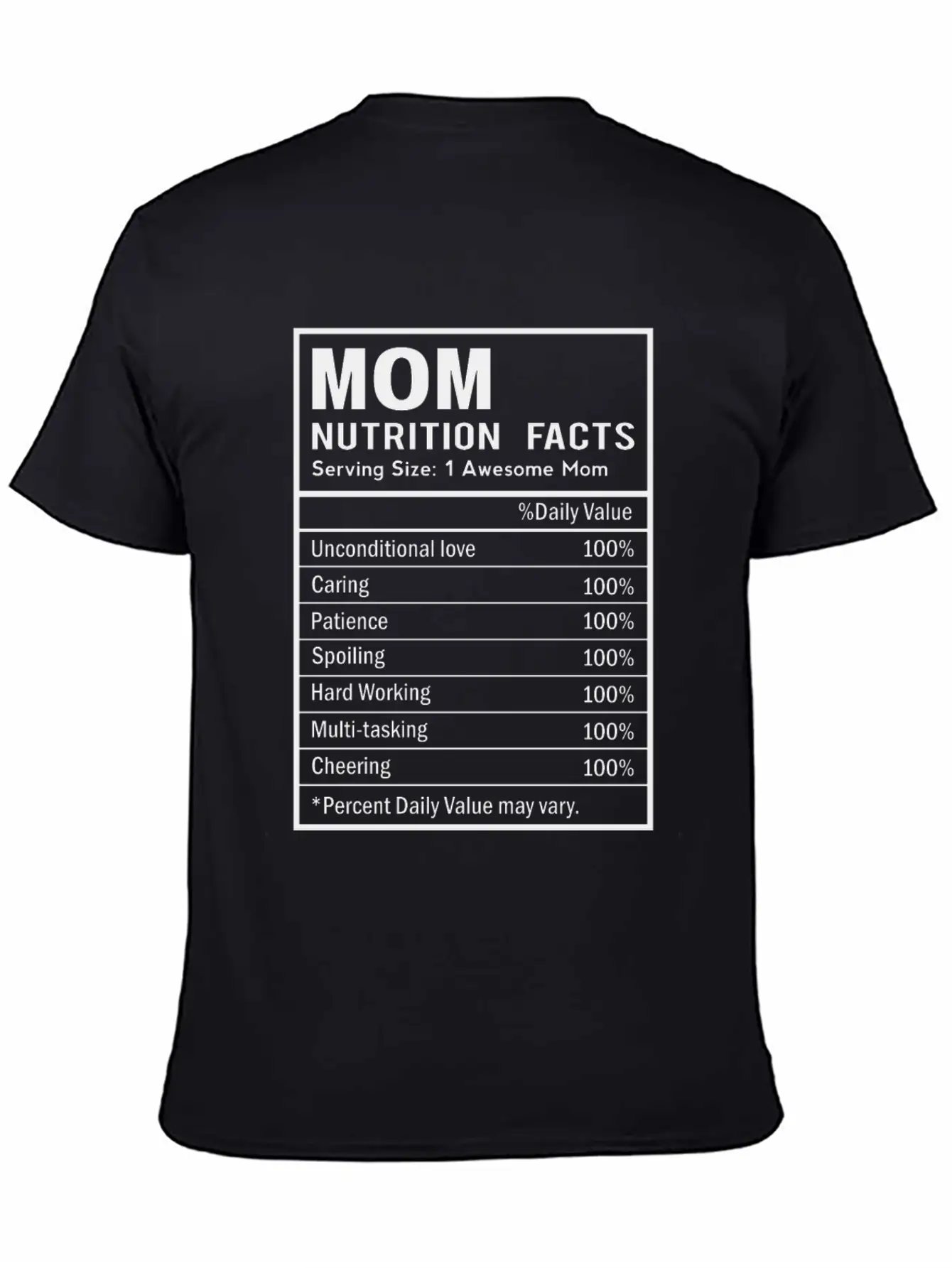 MOM Nutrition Facts Nutrition Facts Template Timeless Short Sleeve Tee – Comfy And Minimalist Design