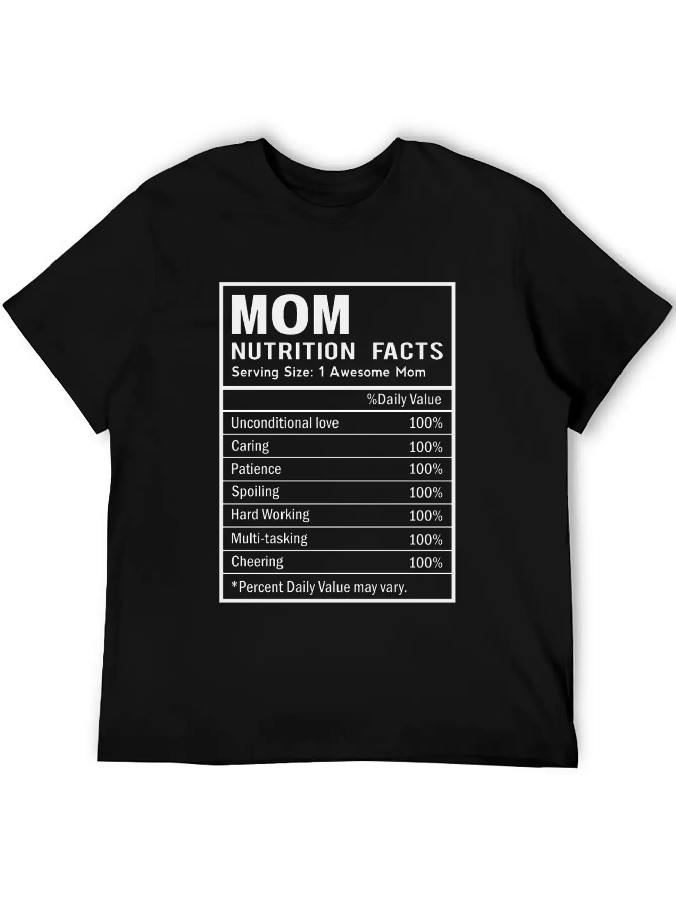 MOM Nutrition Facts Nutrition Facts Template Timeless Short Sleeve Tee – Comfy And Minimalist Design