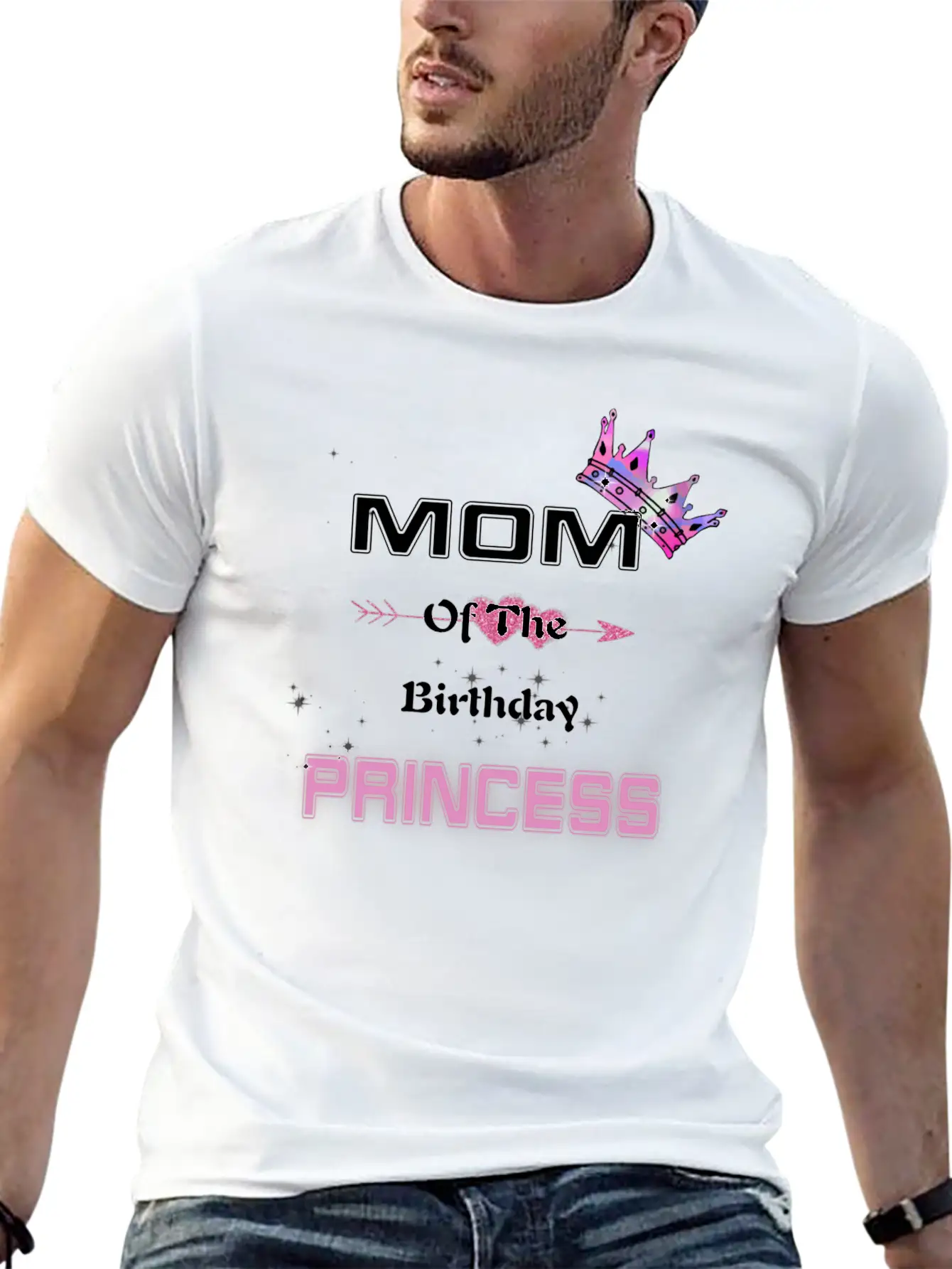 Mom Of The Birthday Princess Unisex Short Sleeve Soft Cotton T-Shirt – Casual Everyday Wear