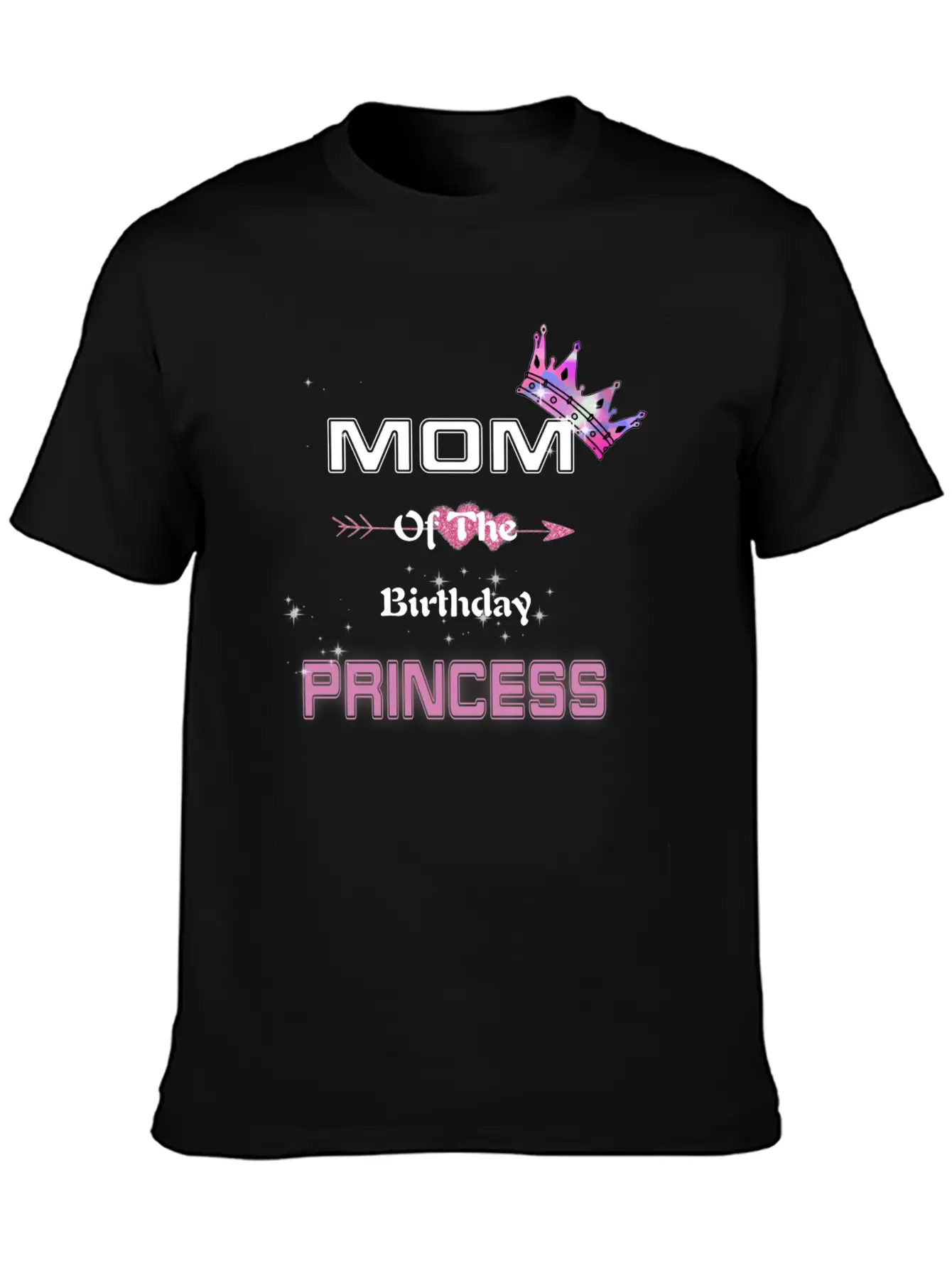 Mom Of The Birthday Princess Unisex Short Sleeve Soft Cotton T-Shirt – Casual Everyday Wear