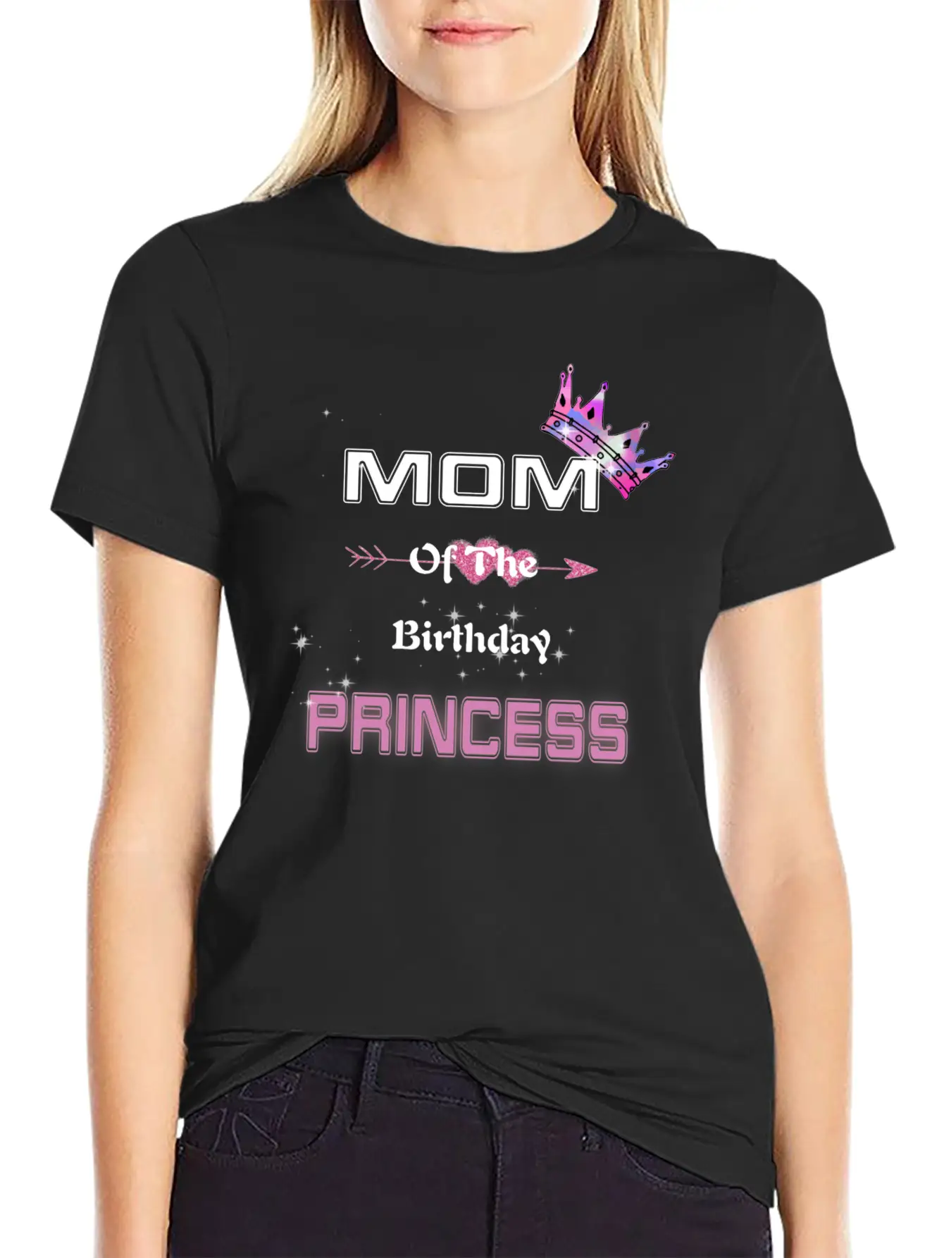 Mom Of The Birthday Princess Unisex Short Sleeve Soft Cotton T-Shirt – Casual Everyday Wear