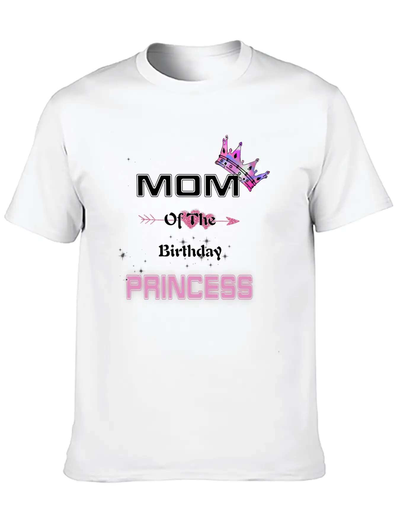 Mom Of The Birthday Princess Unisex Short Sleeve Soft Cotton T-Shirt – Casual Everyday Wear