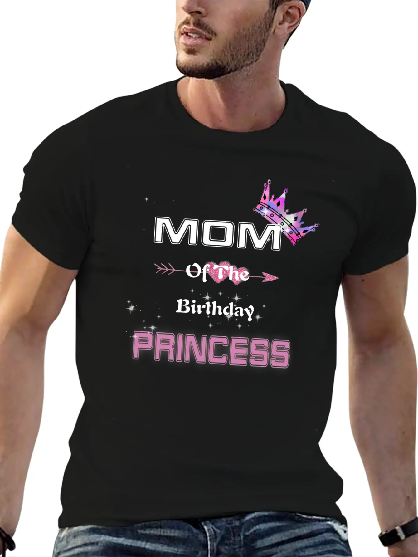 Mom Of The Birthday Princess Unisex Short Sleeve Soft Cotton T-Shirt – Casual Everyday Wear