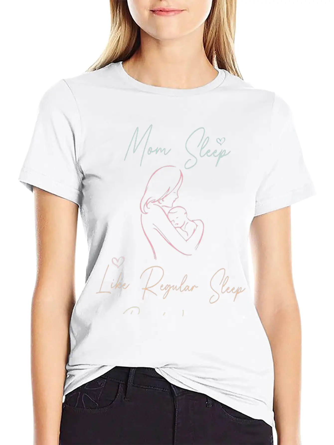 Mom Sleep Like Regular Sleep But Without The Sleep Unisex Short Sleeve Soft Cotton T-Shirt – Casual Everyday Wear