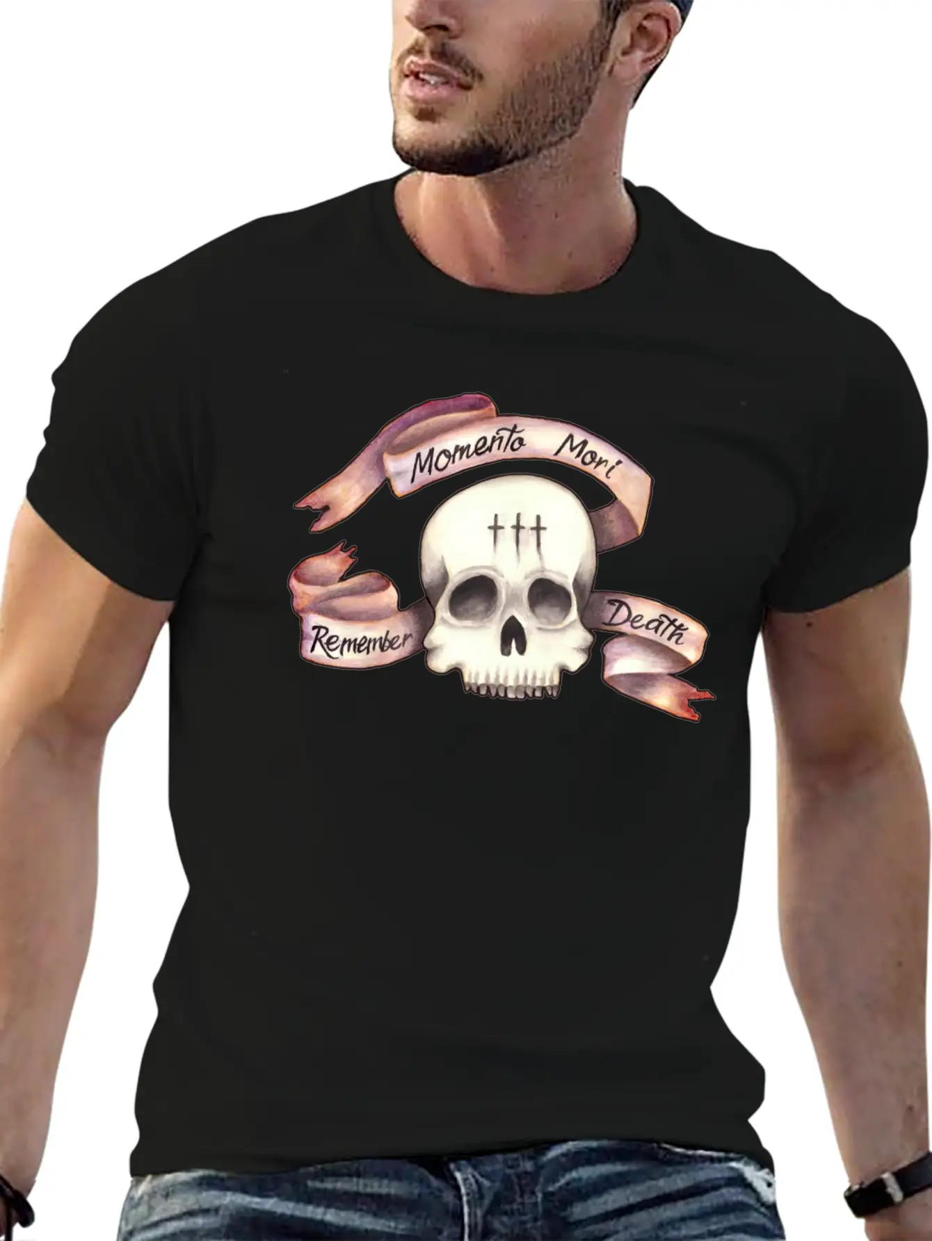 Momento Mori - Remember Death Unisex Short Sleeve Soft Cotton T-Shirt – Casual Everyday Wear