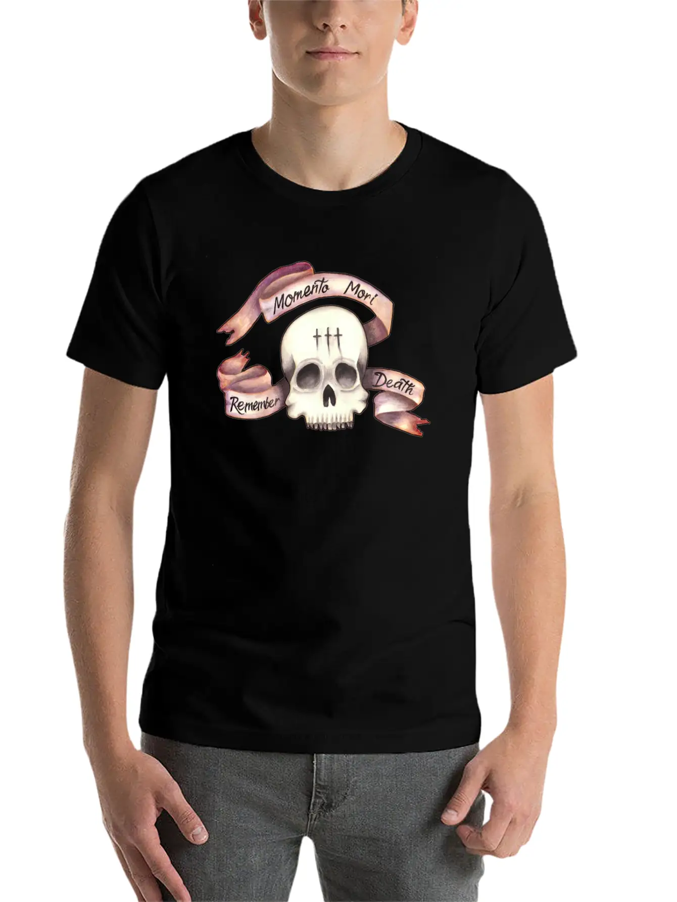 Momento Mori - Remember Death Unisex Short Sleeve Soft Cotton T-Shirt – Casual Everyday Wear
