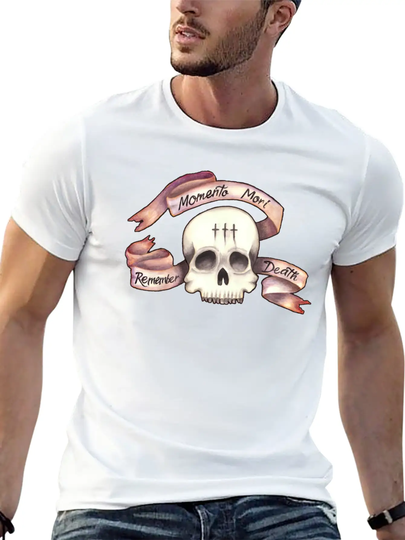 Momento Mori - Remember Death Unisex Short Sleeve Soft Cotton T-Shirt – Casual Everyday Wear