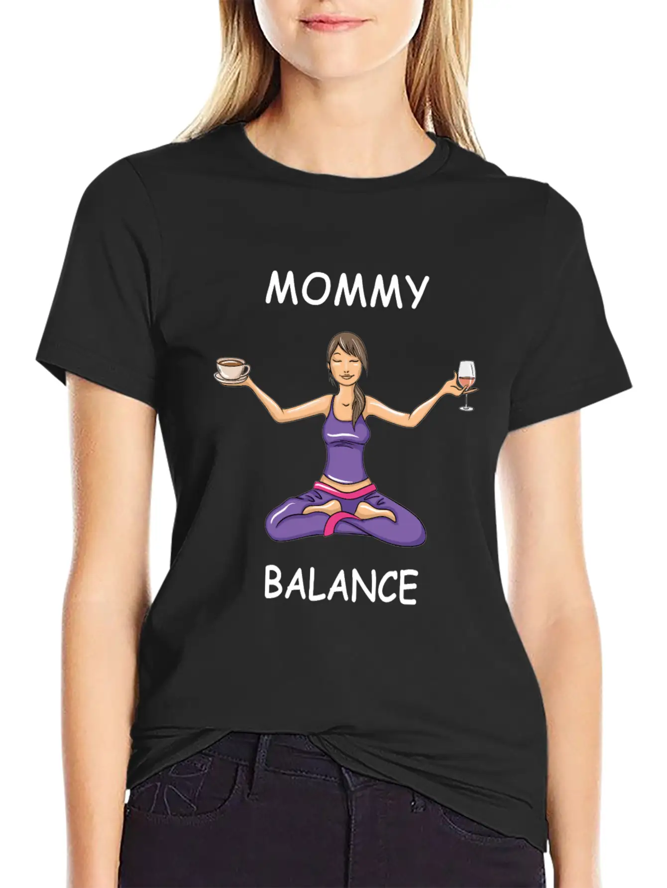 Mommy Balance Comfortable Minimalist Graphic Tee – Summer Style Essential