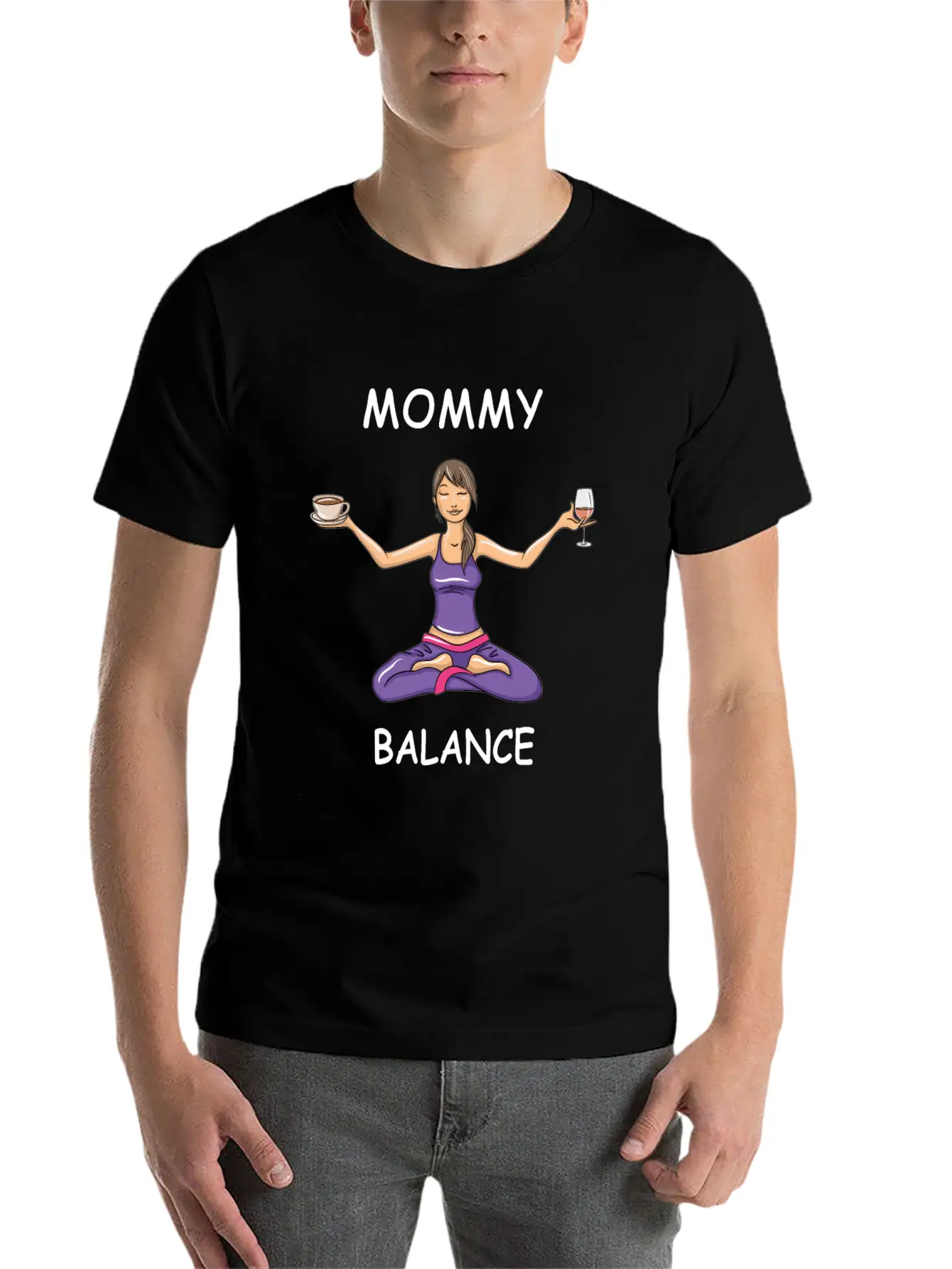 Mommy Balance Comfortable Minimalist Graphic Tee – Summer Style Essential