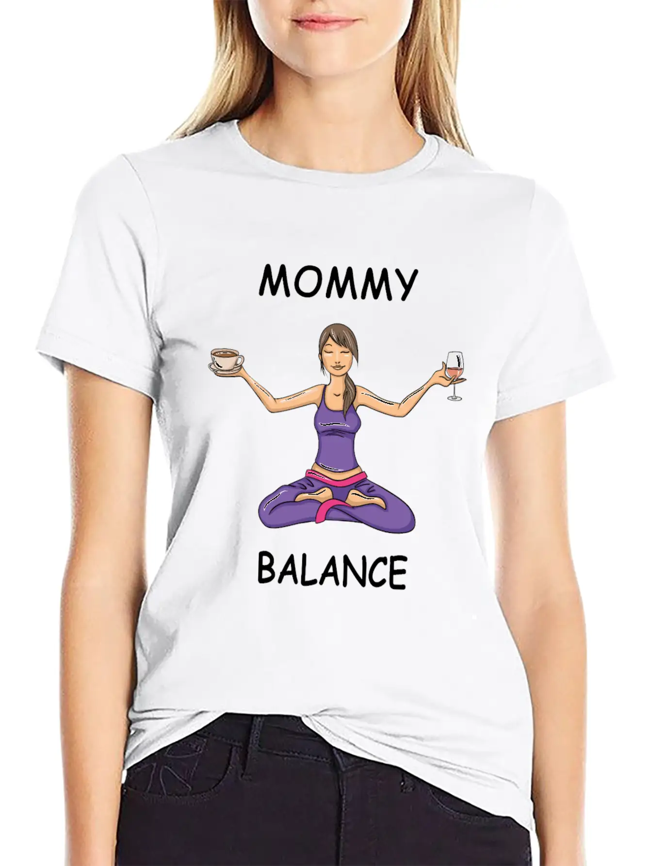 Mommy Balance Comfortable Minimalist Graphic Tee – Summer Style Essential