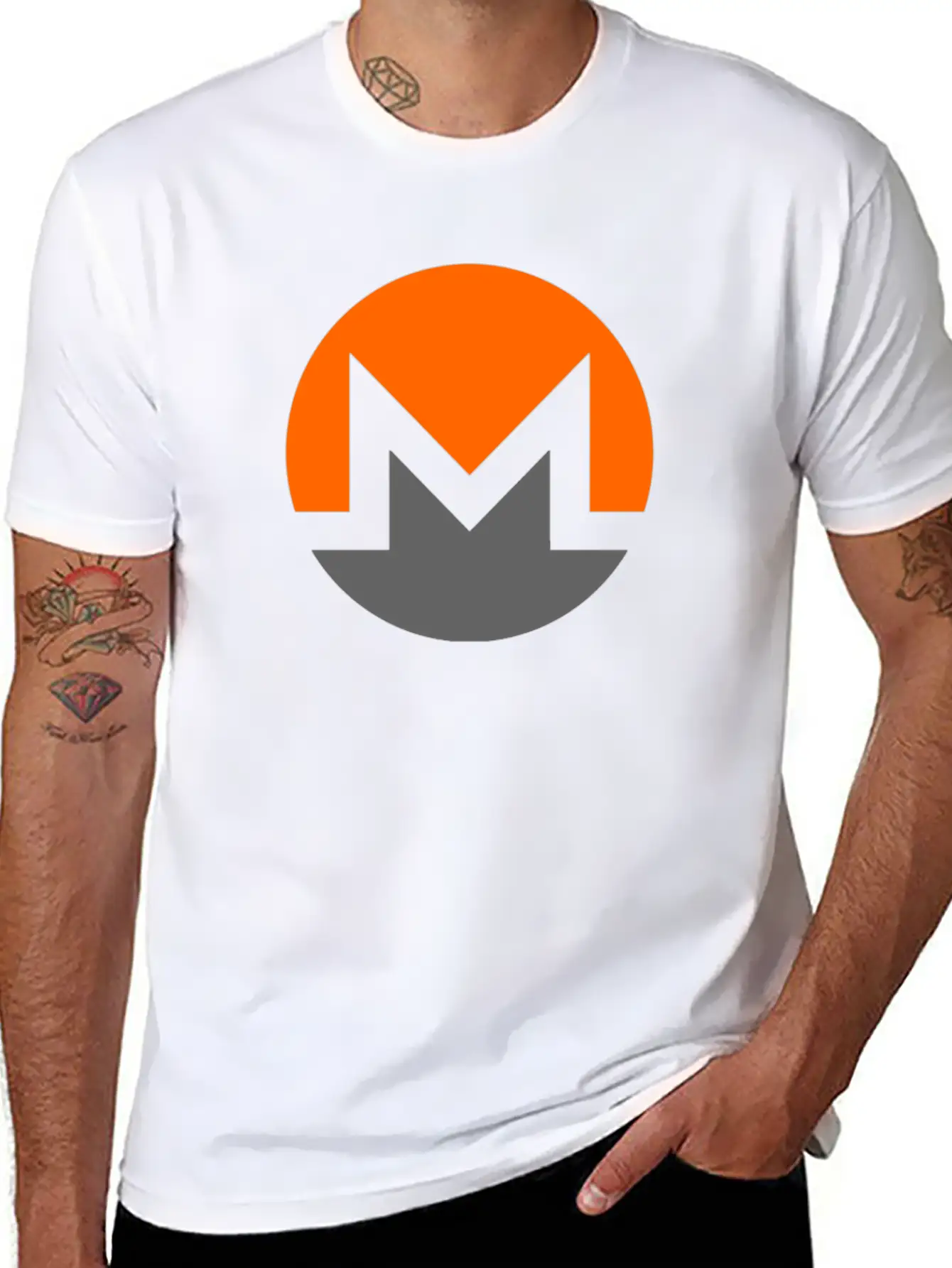 Monero XMR Crypto Cryptocurrency Blockchain Coin L Stylish Everyday T-Shirt – Unisex Basic Cotton Tee