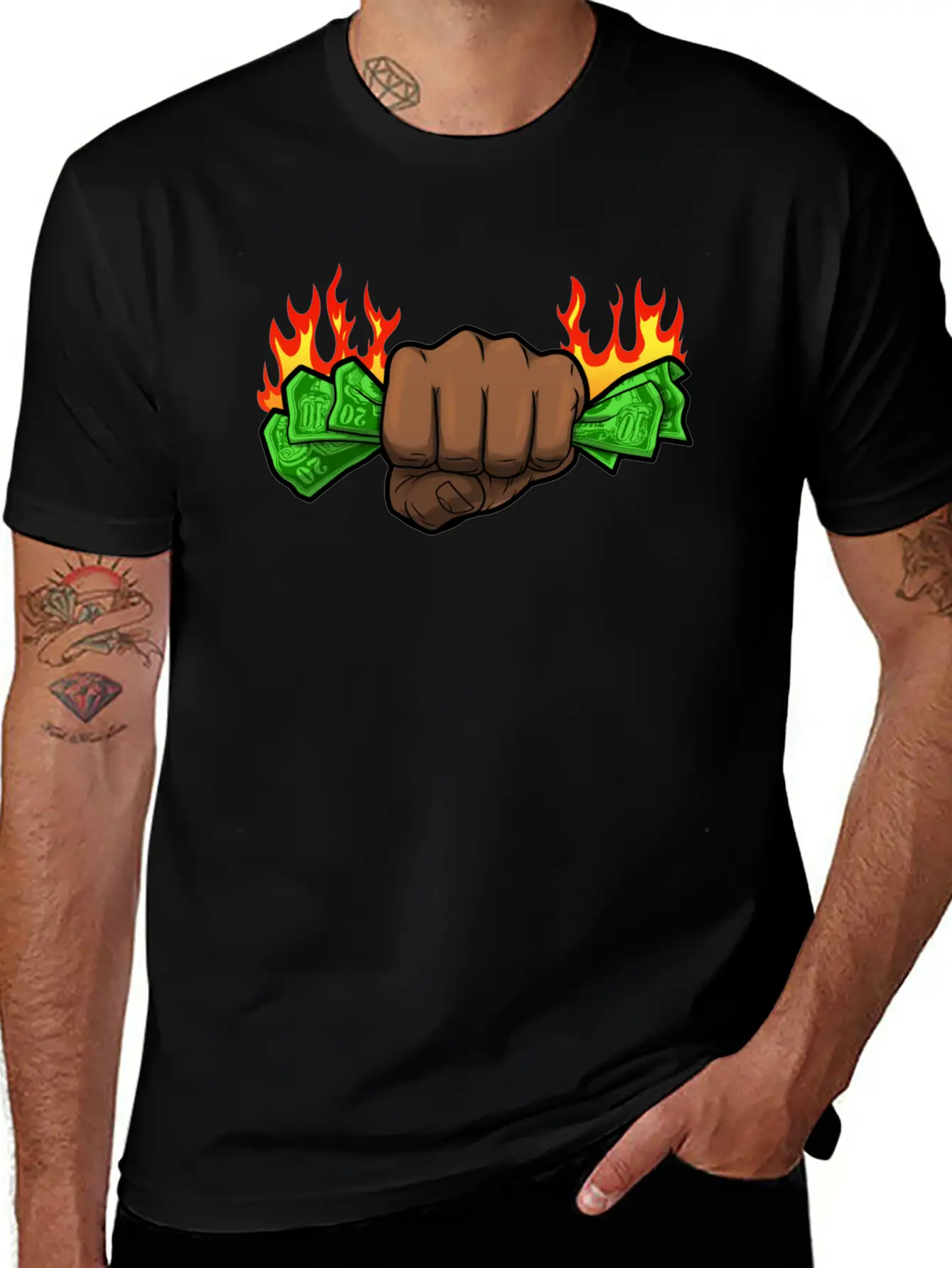 Money Fist Bump Stylish Everyday T-Shirt – Unisex Basic Cotton Tee