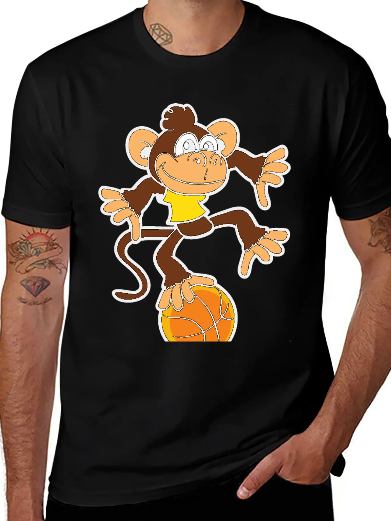 Monkey Ape Basketball Player Games Sports Basic Graphic T-Shirt – Daily Comfort In Soft Cotton