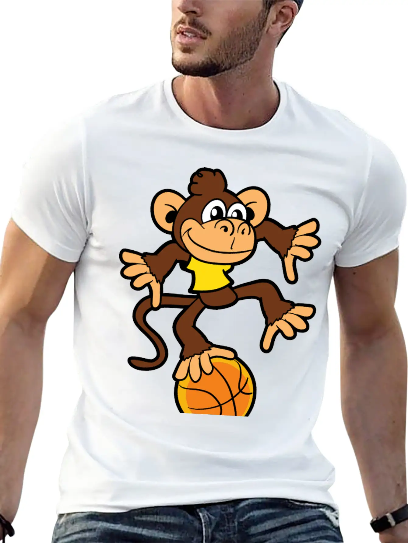 Monkey Ape Basketball Player Games Sports Basic Graphic T-Shirt – Daily Comfort In Soft Cotton